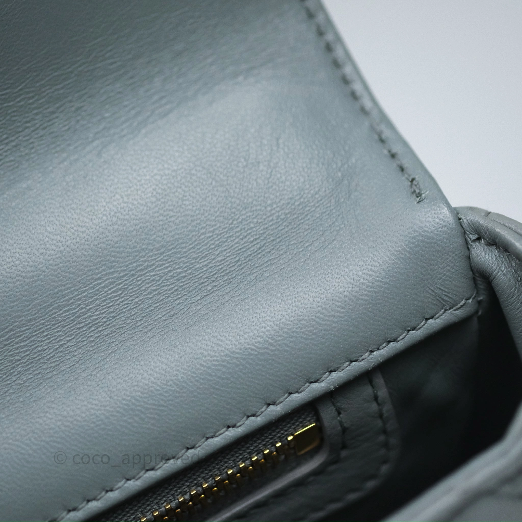 Dior Small Caro Bag Grey Supple Cannage Calfskin