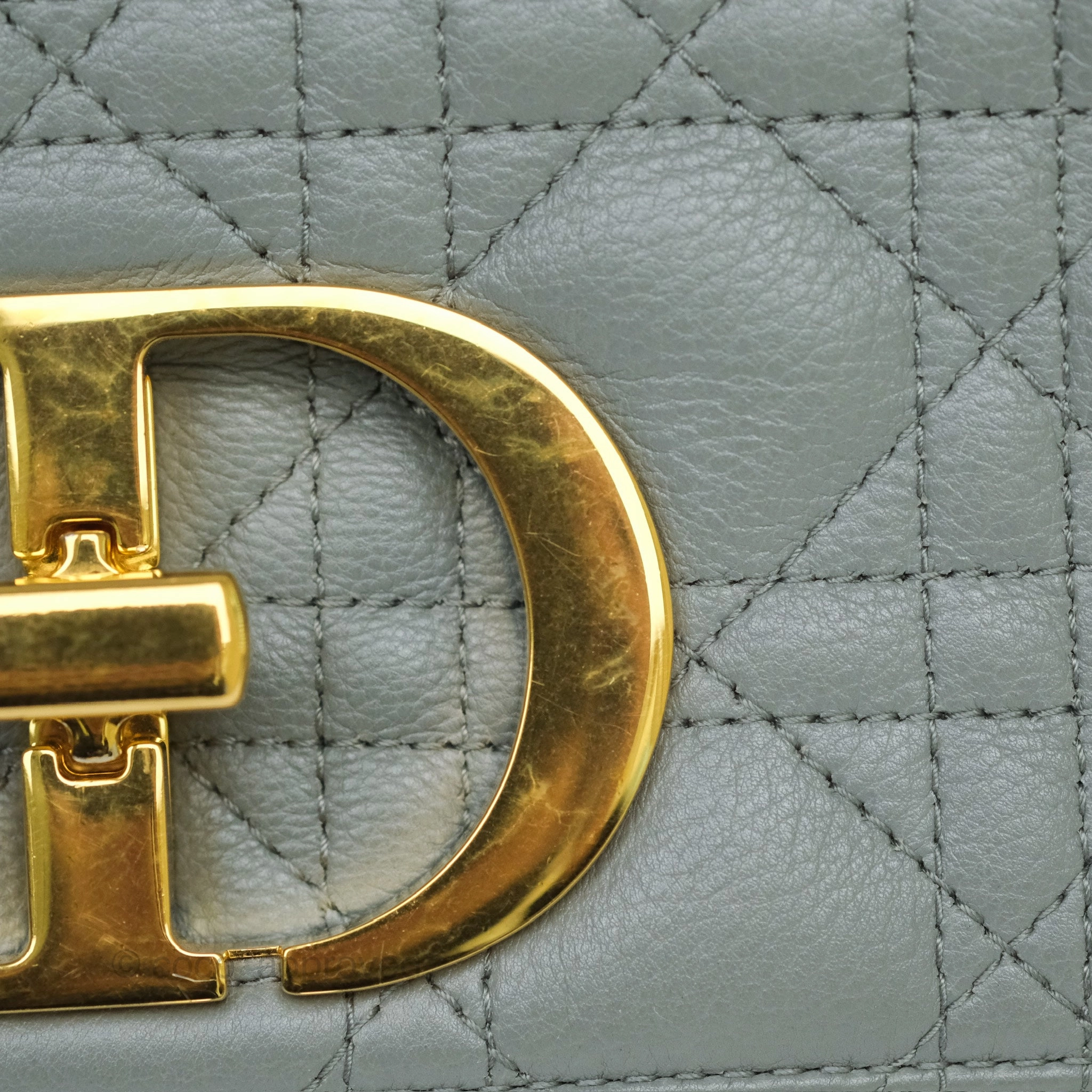 Dior Small Caro Bag Grey Supple Cannage Calfskin