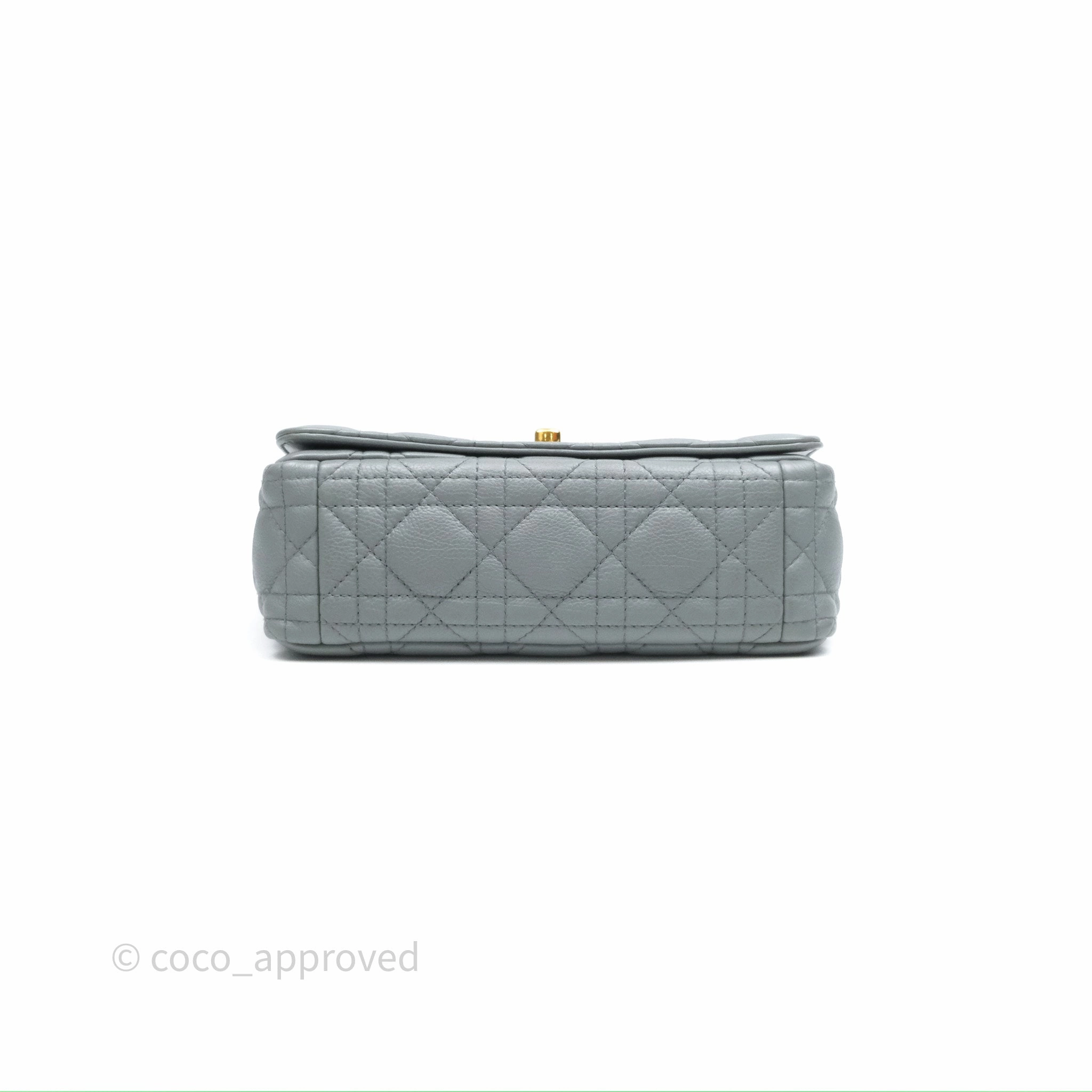 Dior Small Caro Bag Grey Supple Cannage Calfskin
