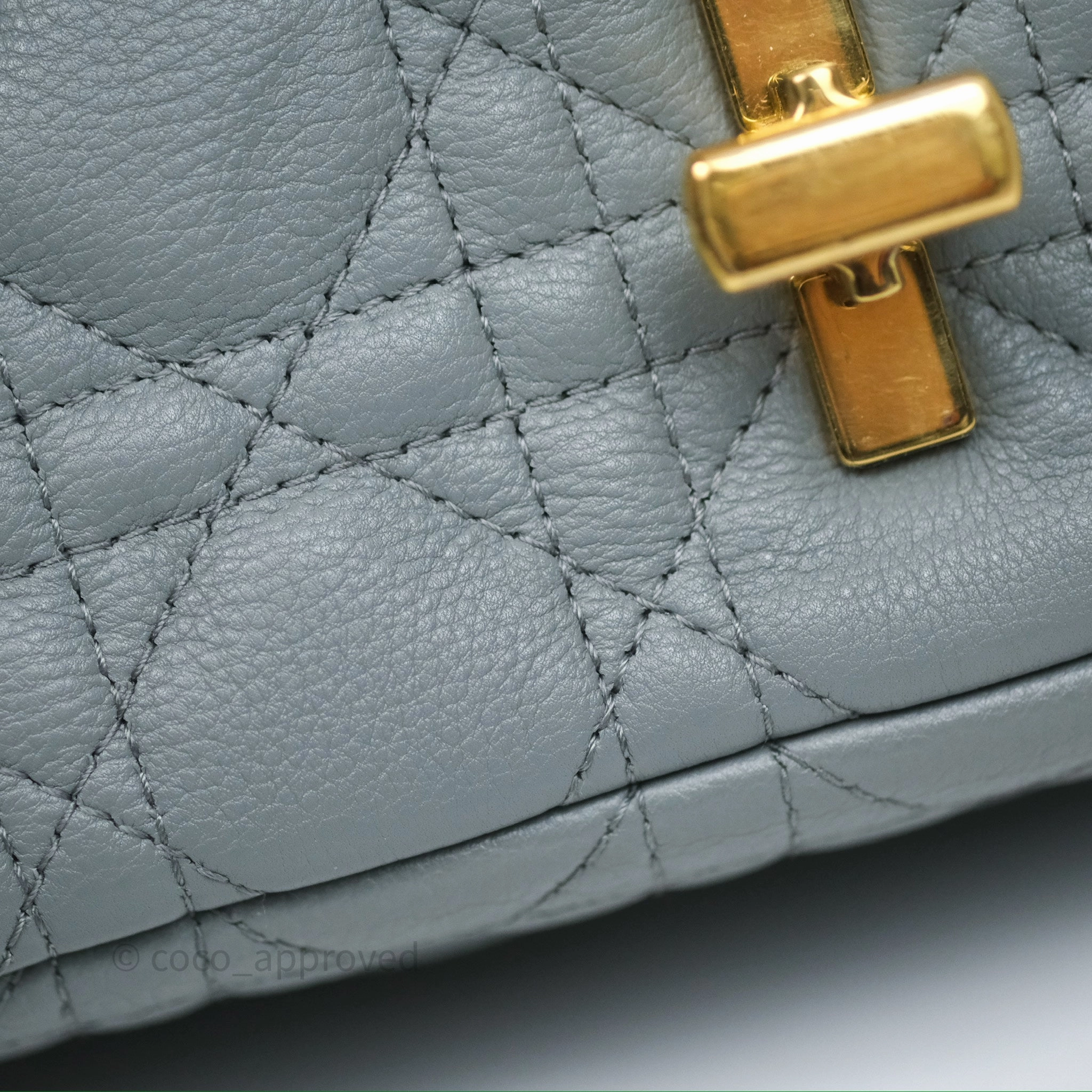 Dior Small Caro Bag Grey Supple Cannage Calfskin