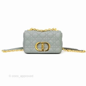 Dior Small Caro Bag Grey Supple Cannage Calfskin