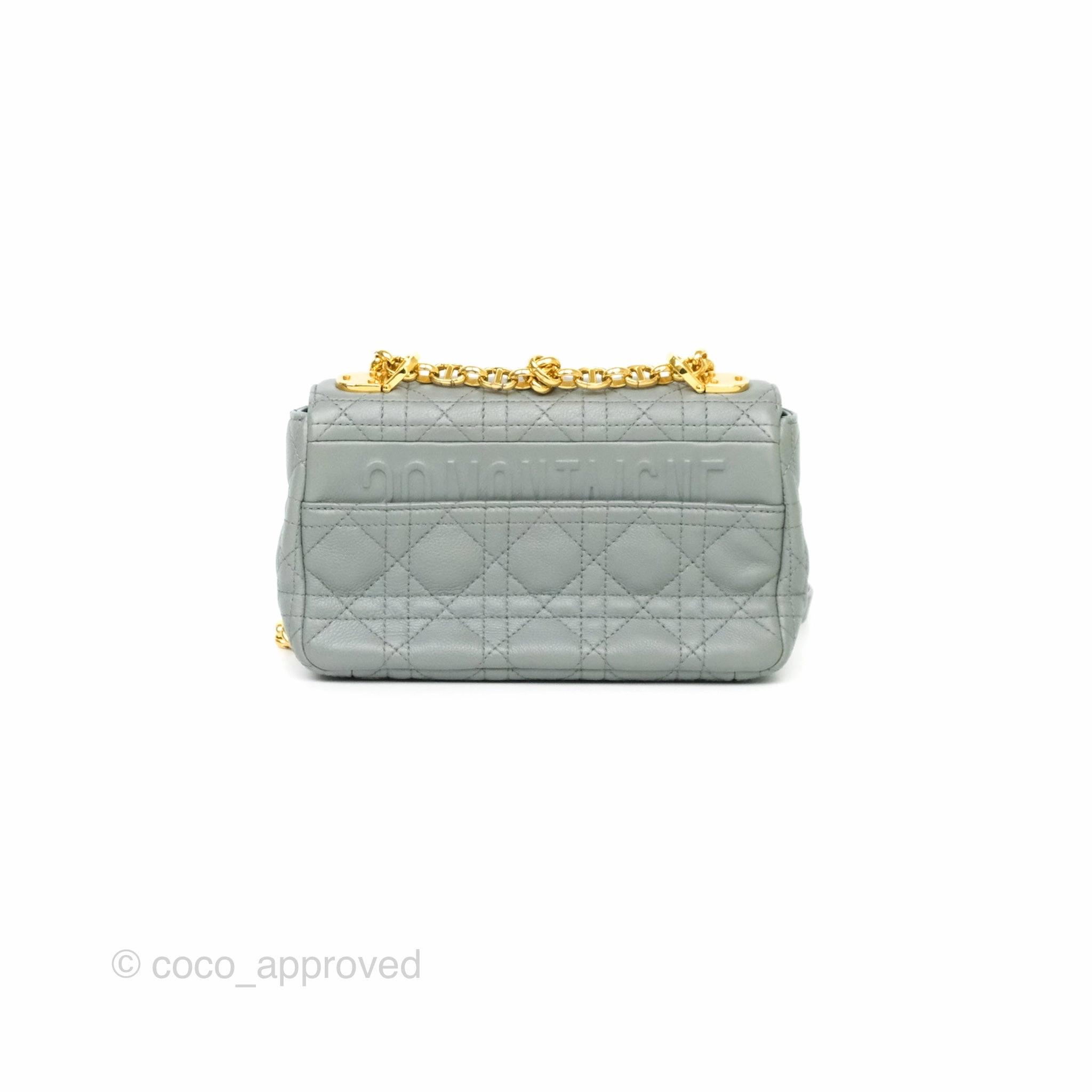 Dior Small Caro Bag Grey Supple Cannage Calfskin