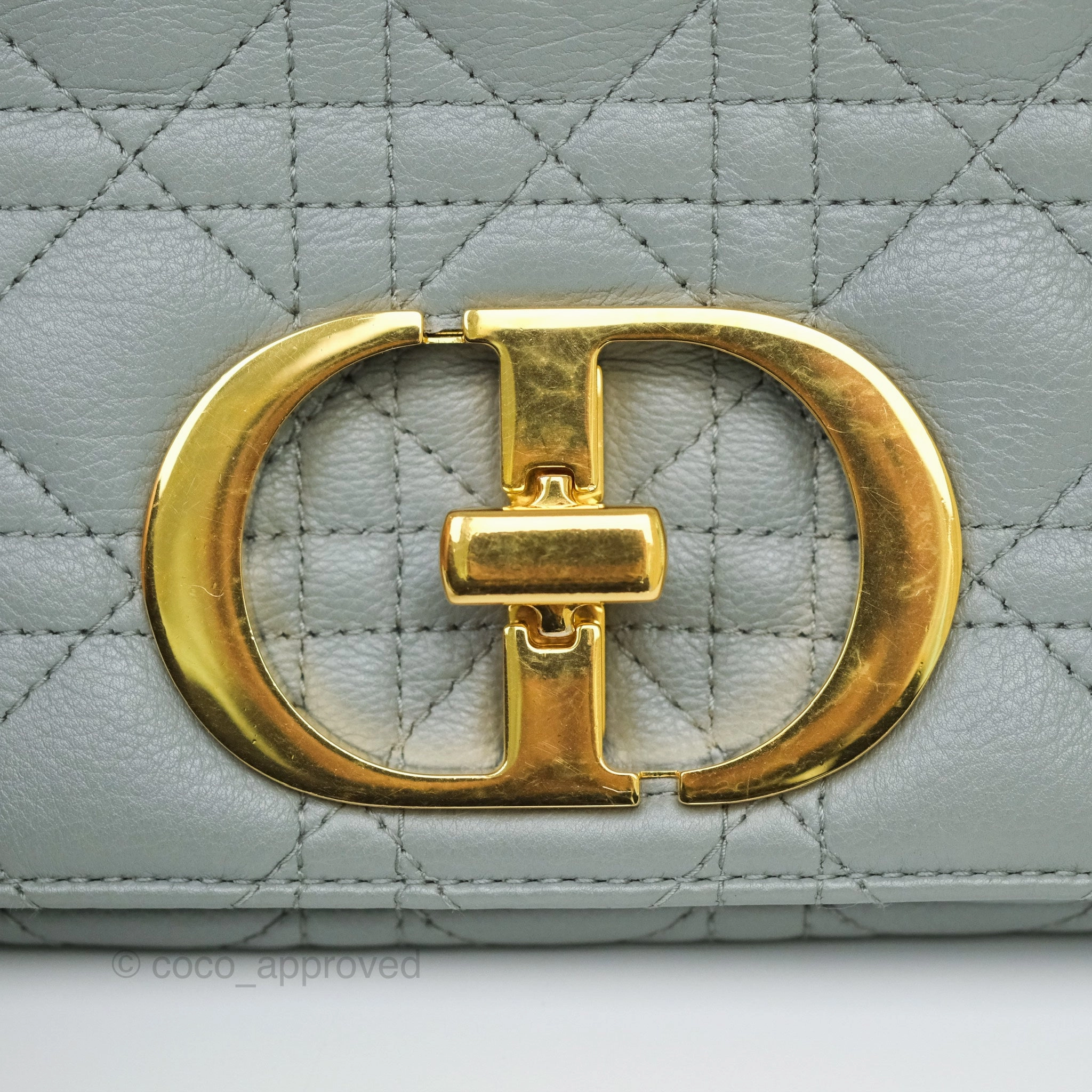 Dior Small Caro Bag Grey Supple Cannage Calfskin