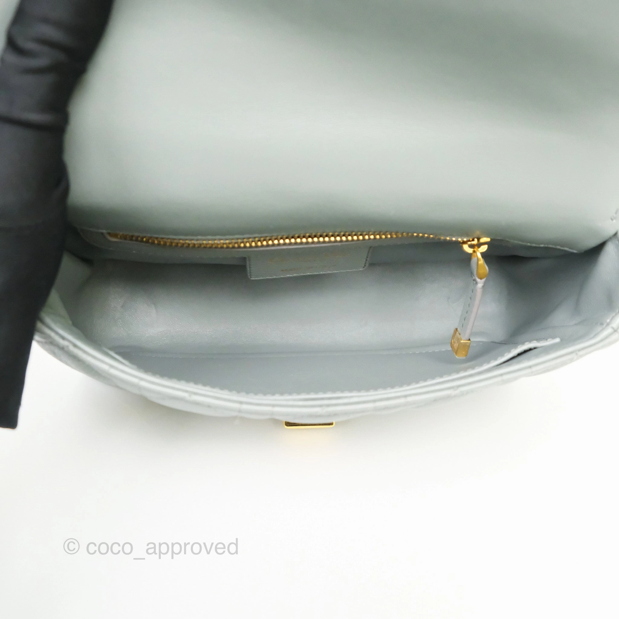 Dior Small Caro Bag Grey Supple Cannage Calfskin