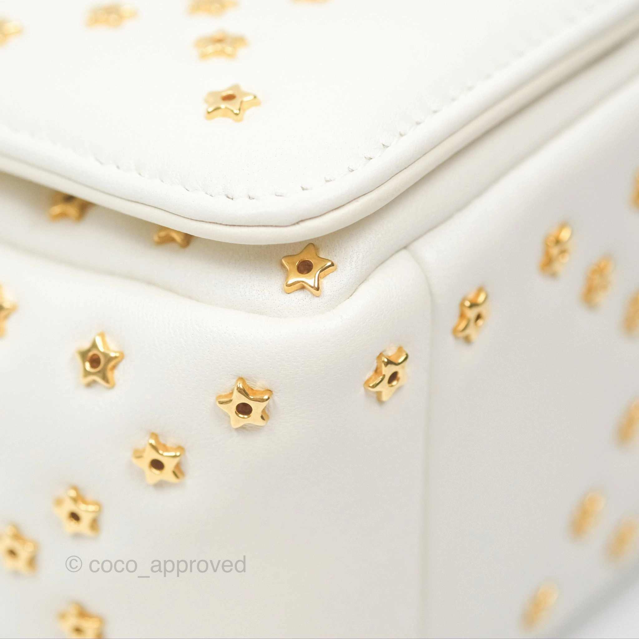 Dior Small Caro Bag Latte Lucky Star White Cannage Lambskin