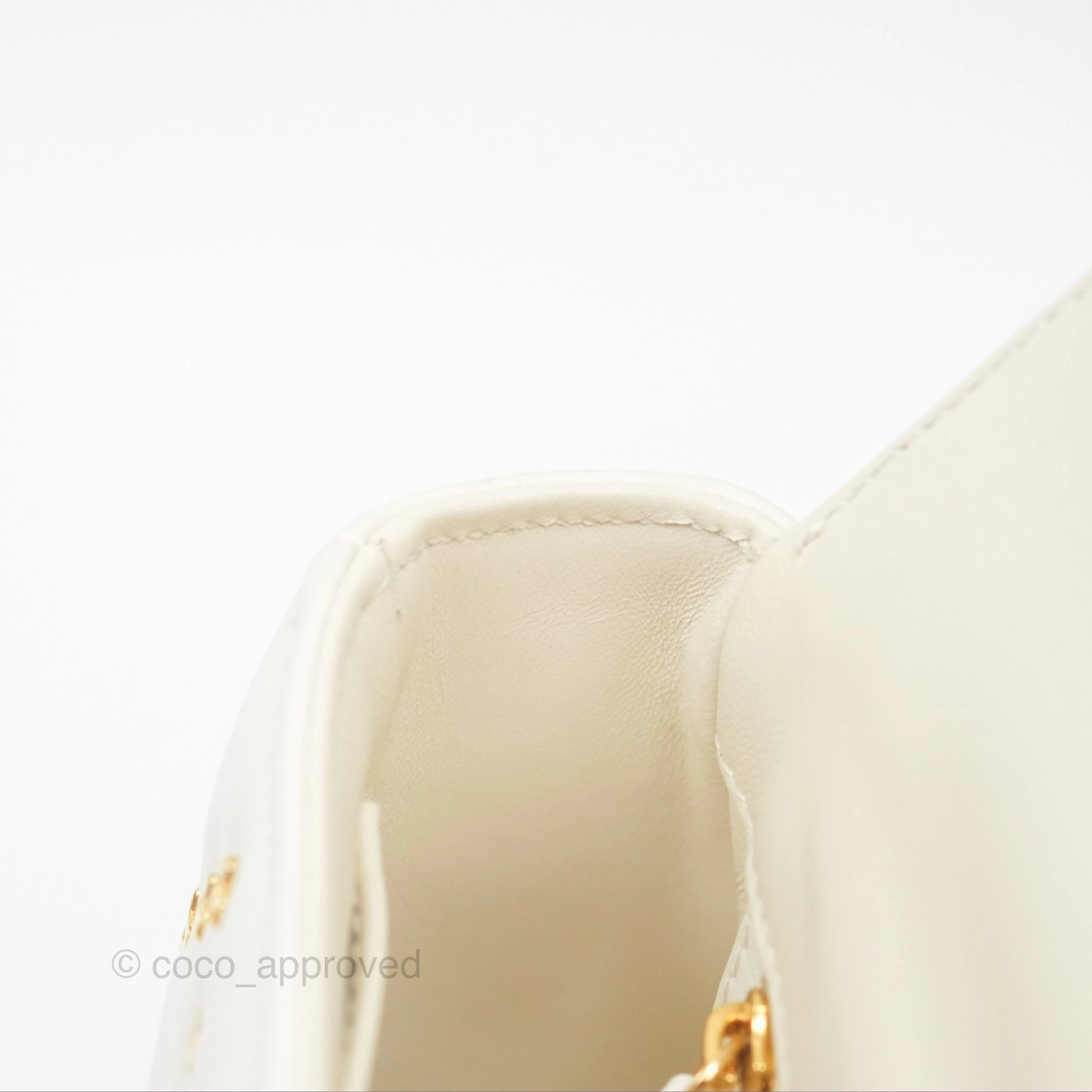 Dior Small Caro Bag Latte Lucky Star White Cannage Lambskin