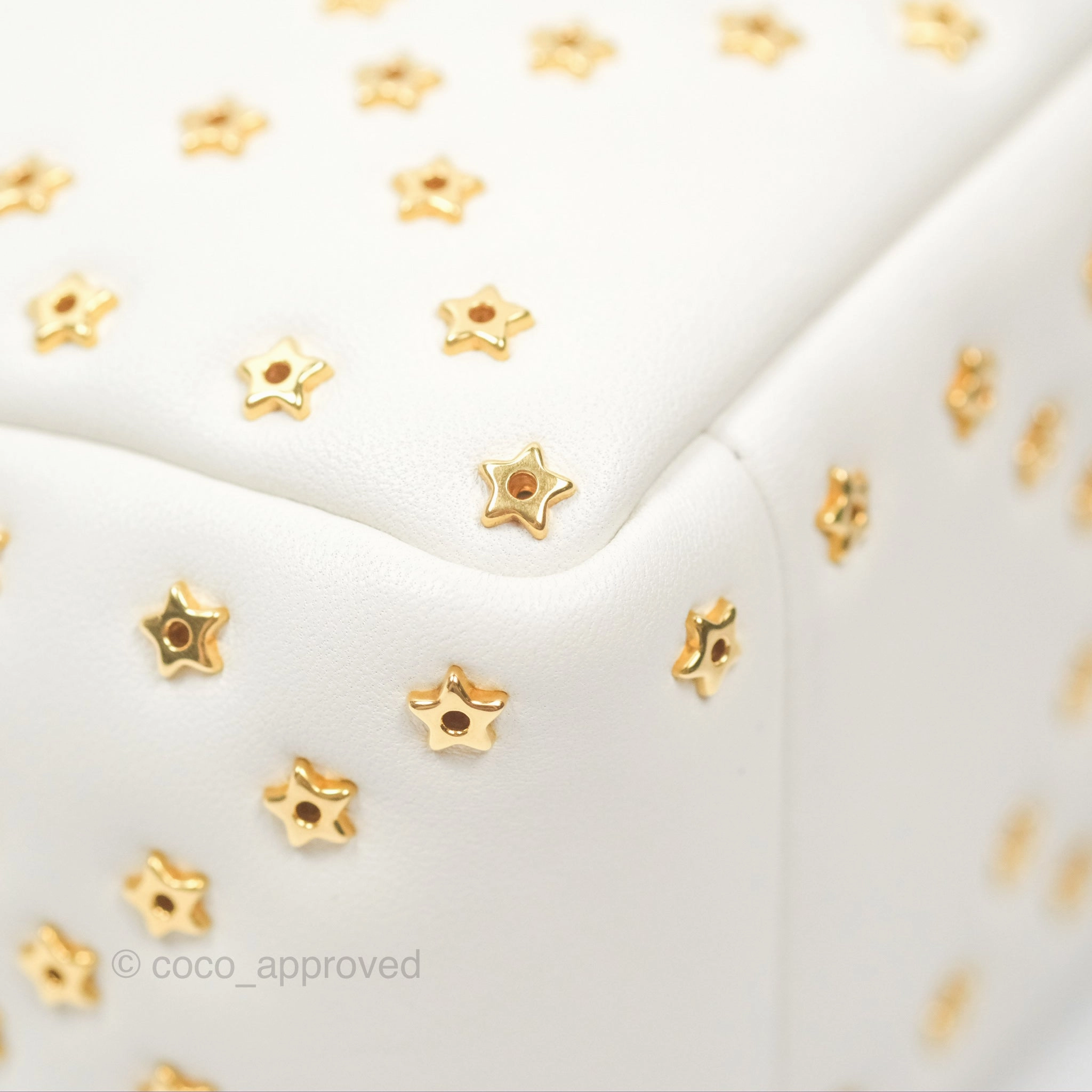 Dior Small Caro Bag Latte Lucky Star White Cannage Lambskin