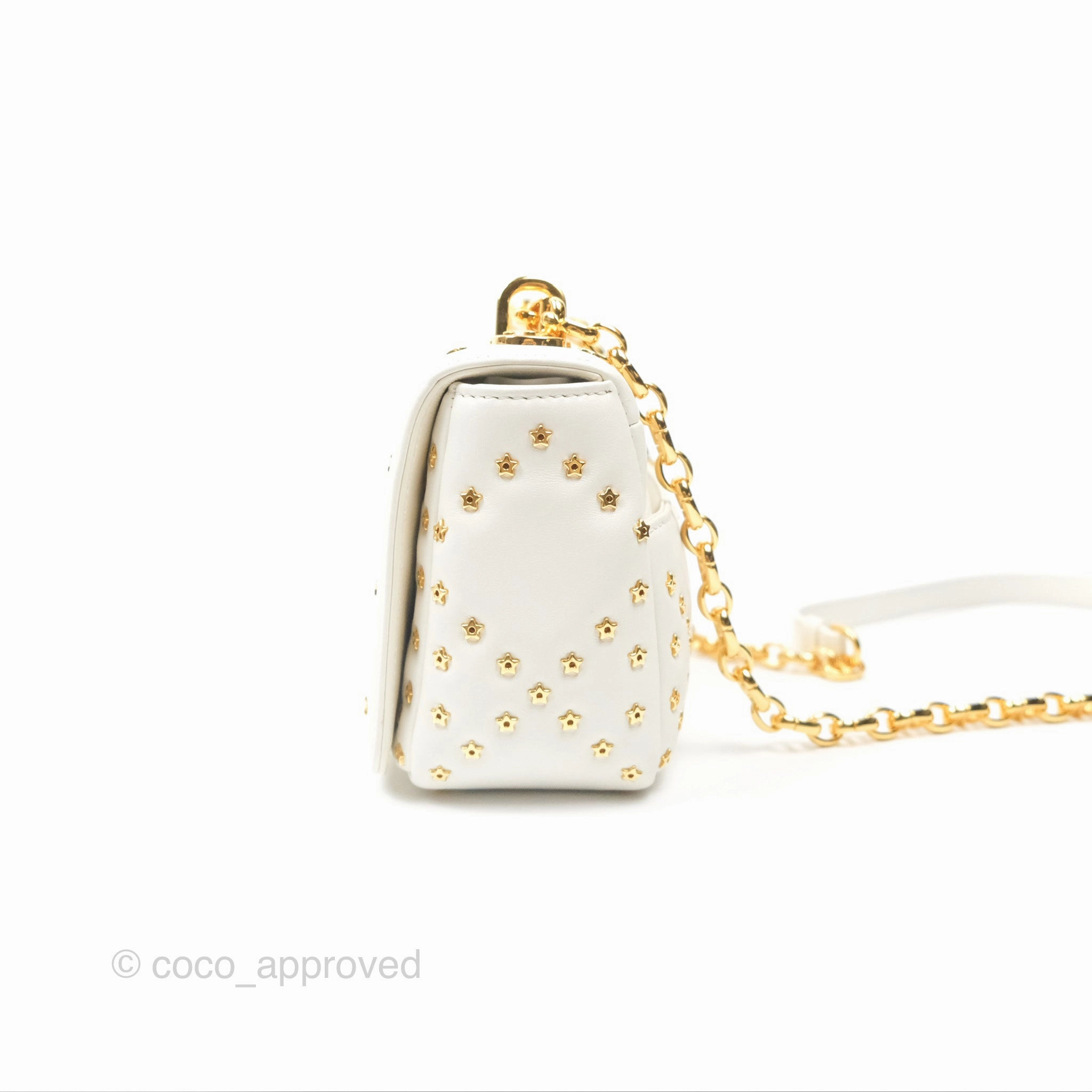 Dior Small Caro Bag Latte Lucky Star White Cannage Lambskin