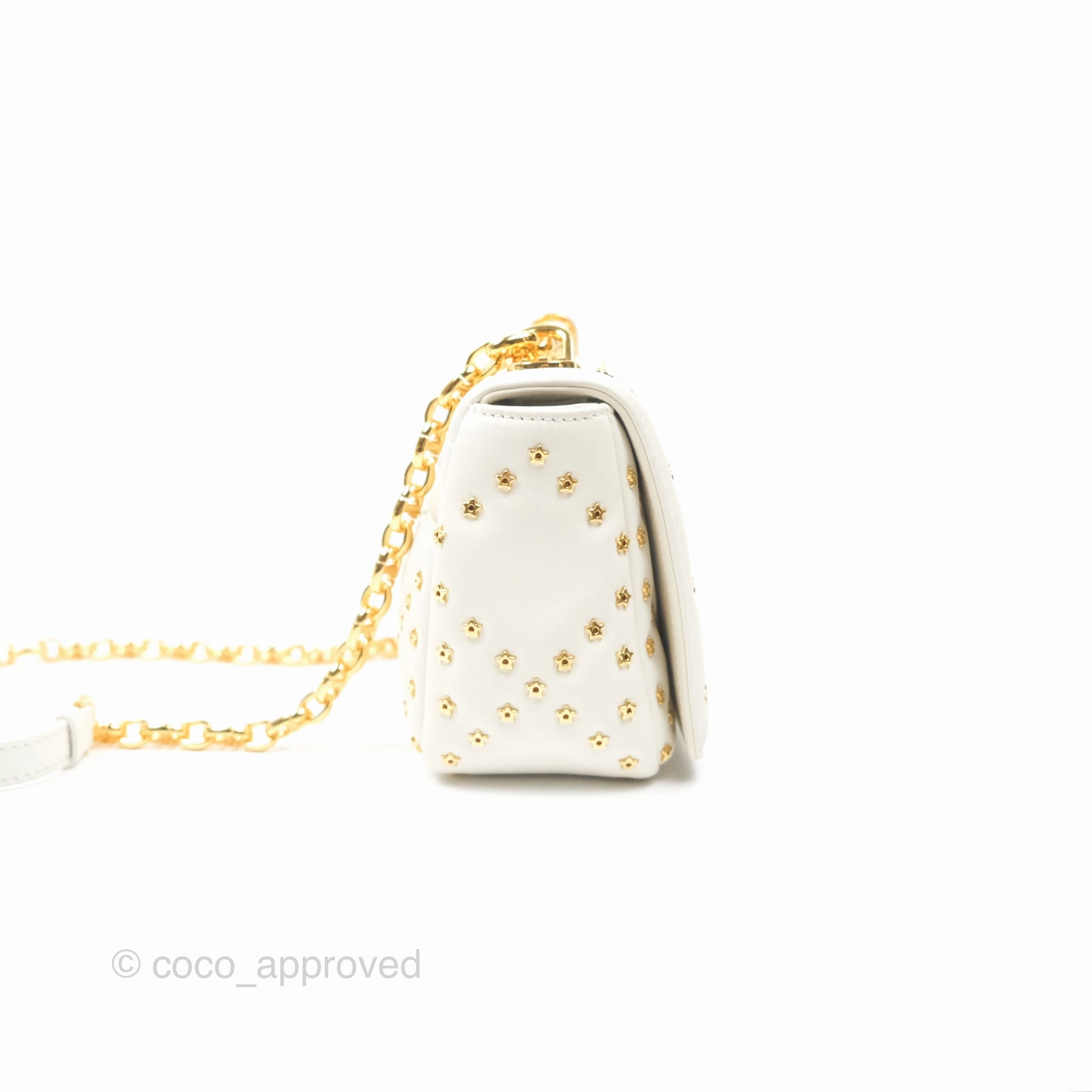 Dior Small Caro Bag Latte Lucky Star White Cannage Lambskin