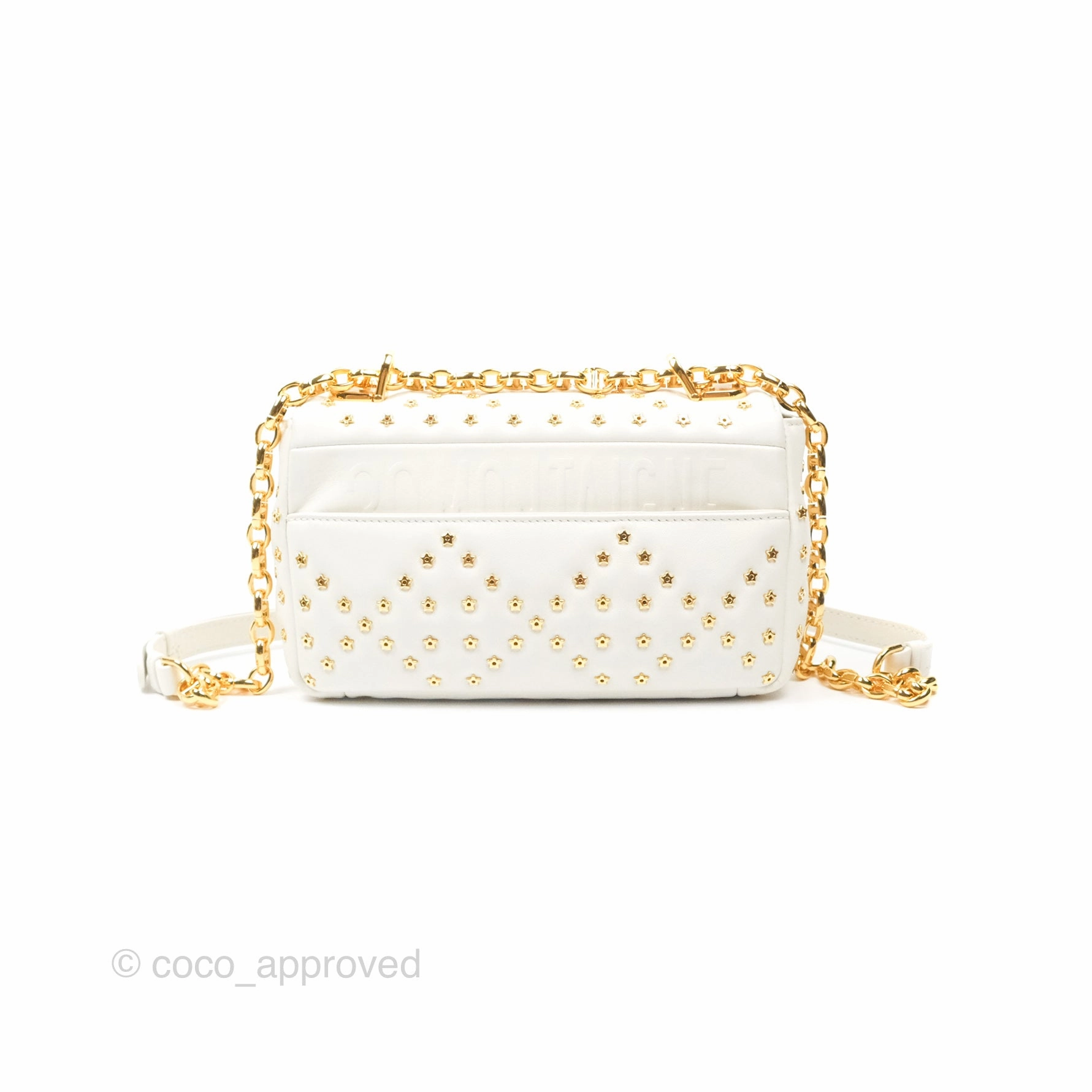 Dior Small Caro Bag Latte Lucky Star White Cannage Lambskin