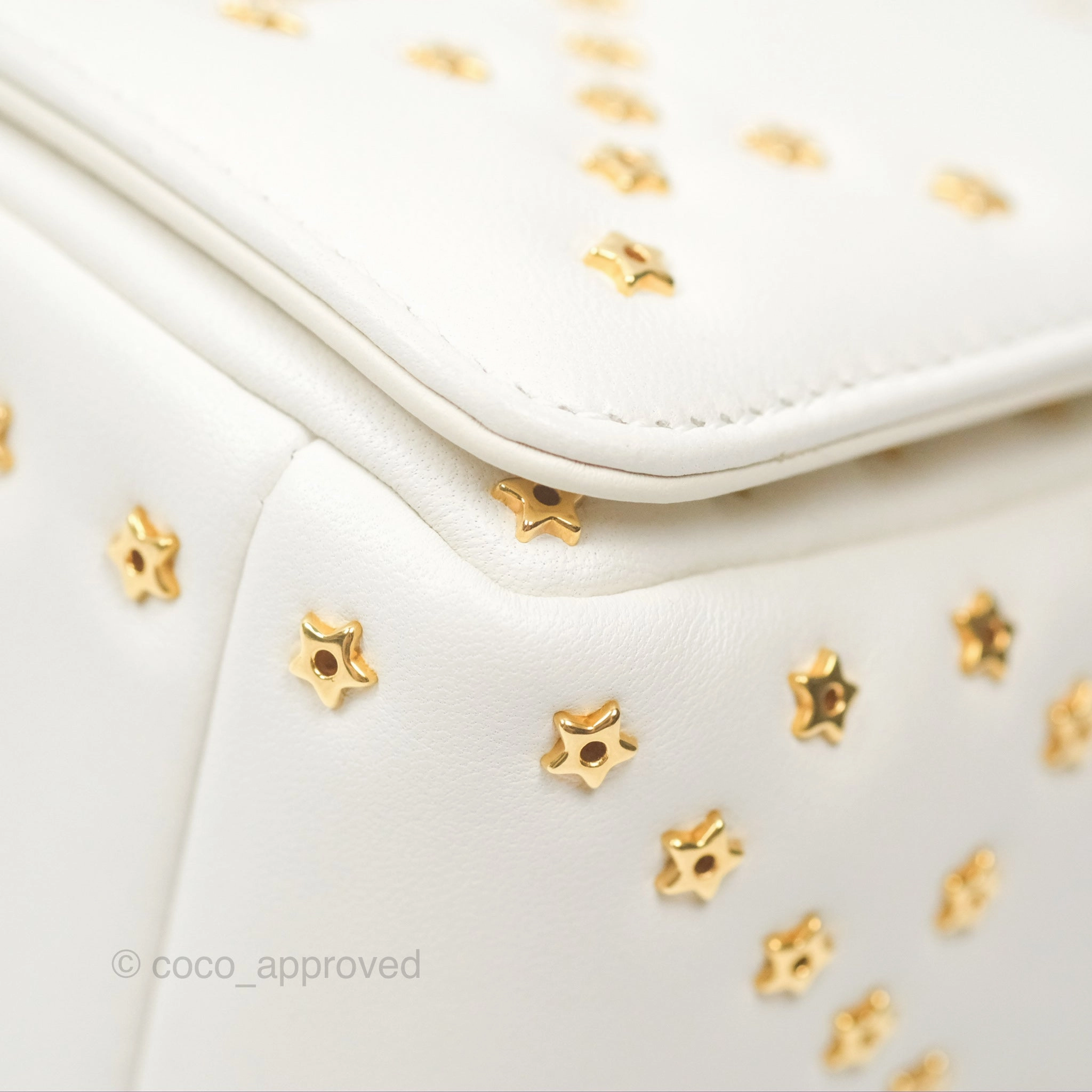 Dior Small Caro Bag Latte Lucky Star White Cannage Lambskin