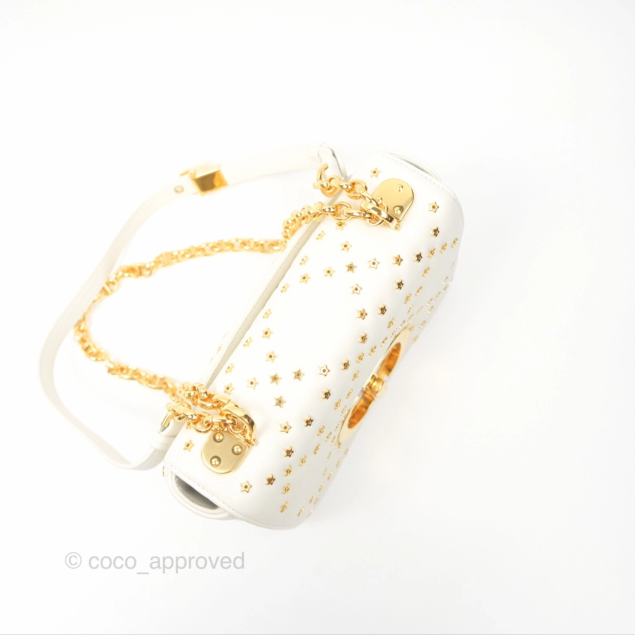 Dior Small Caro Bag Latte Lucky Star White Cannage Lambskin