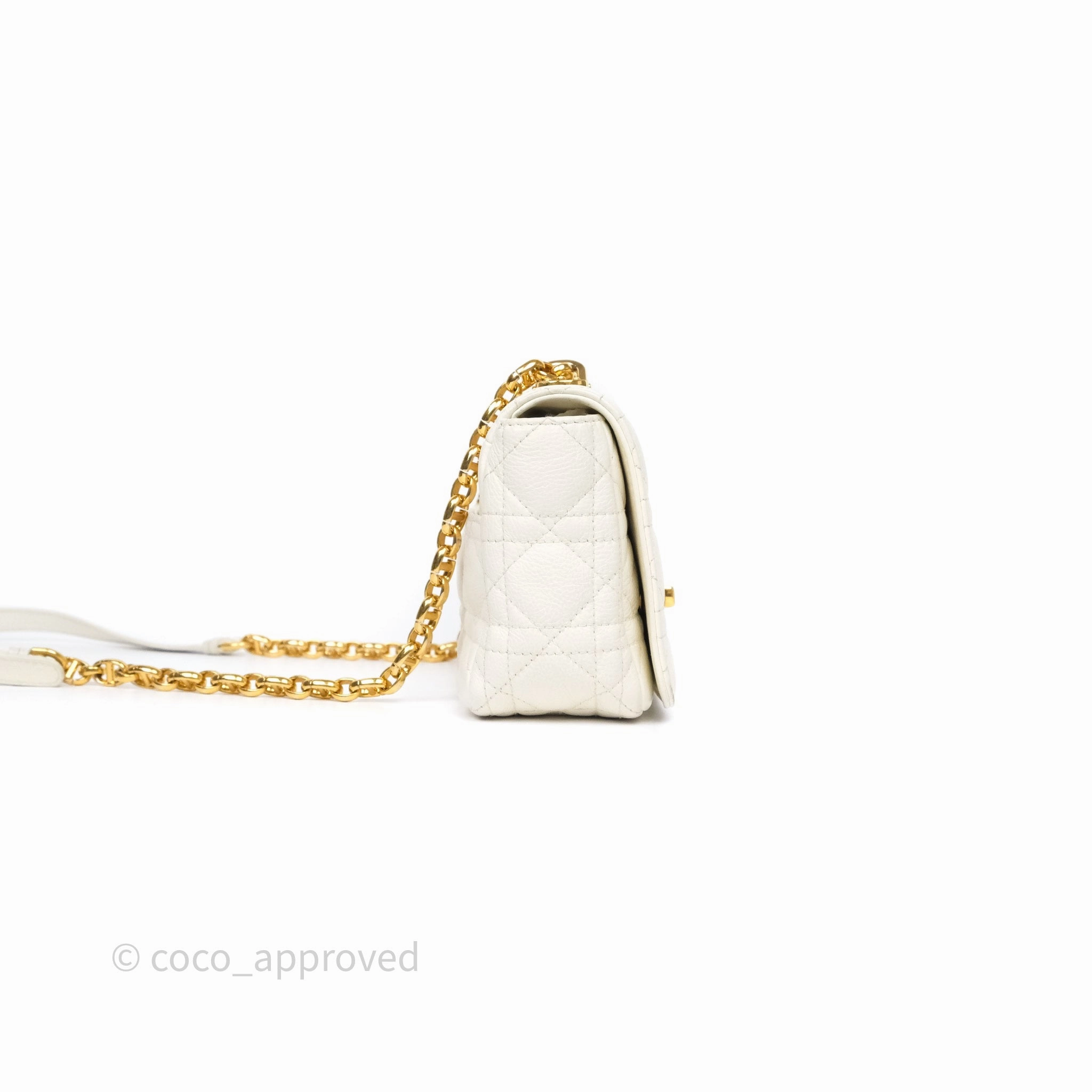 Dior Small Caro Bag Latte Supple Cannage Calfskin