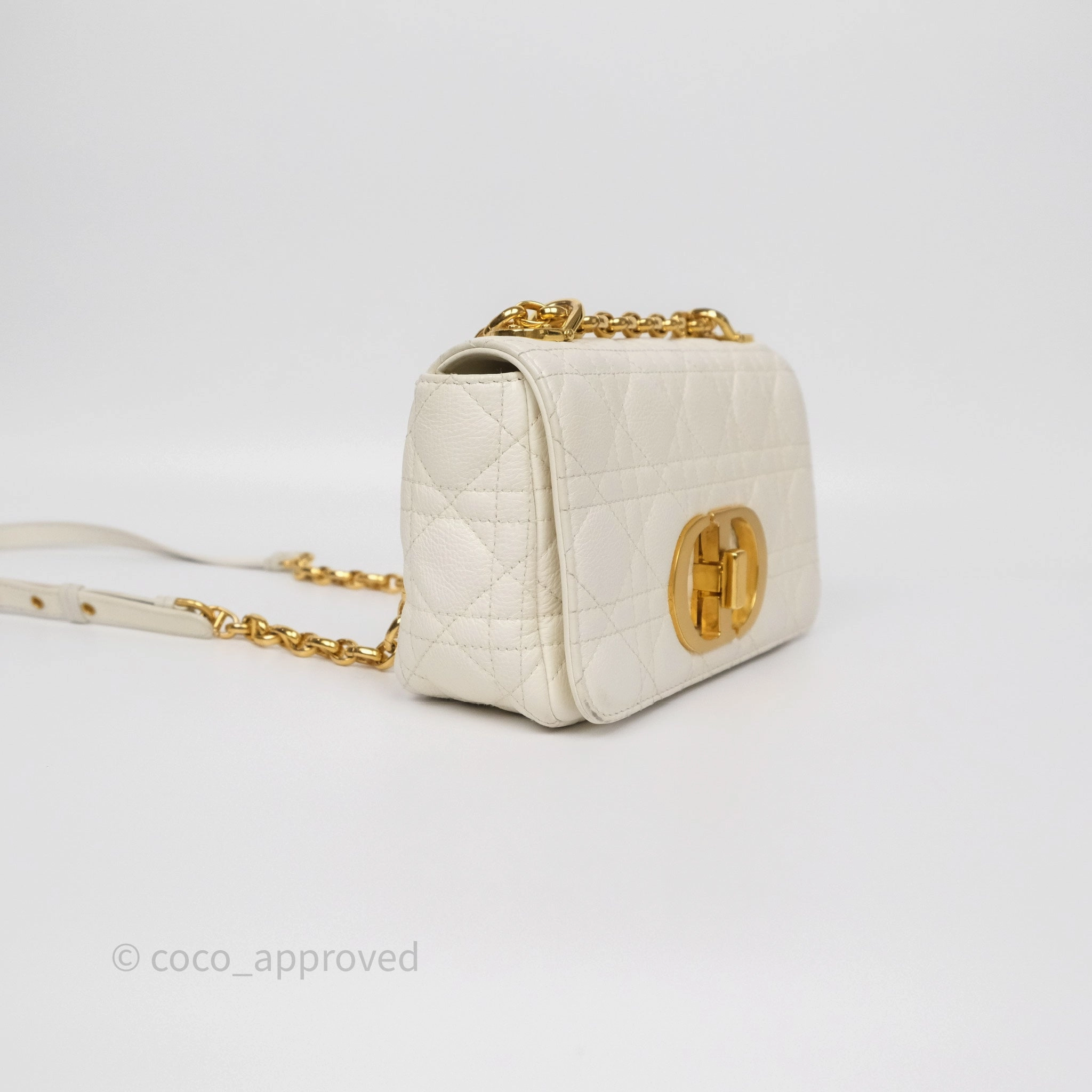 Dior Small Caro Bag Latte Supple Cannage Calfskin
