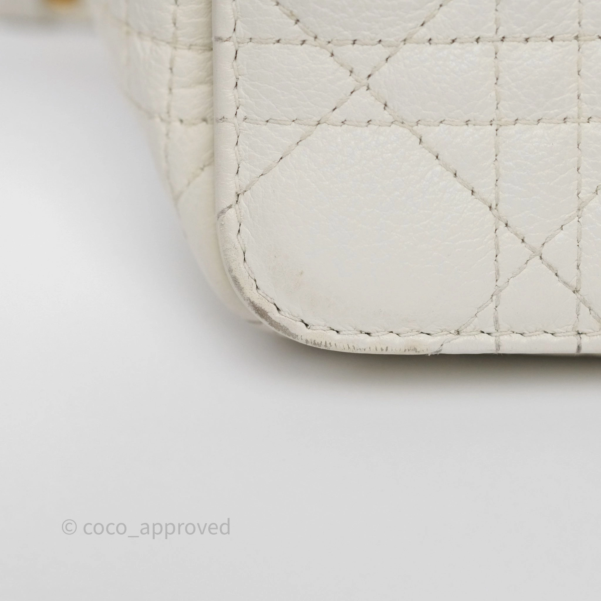 Dior Small Caro Bag Latte Supple Cannage Calfskin