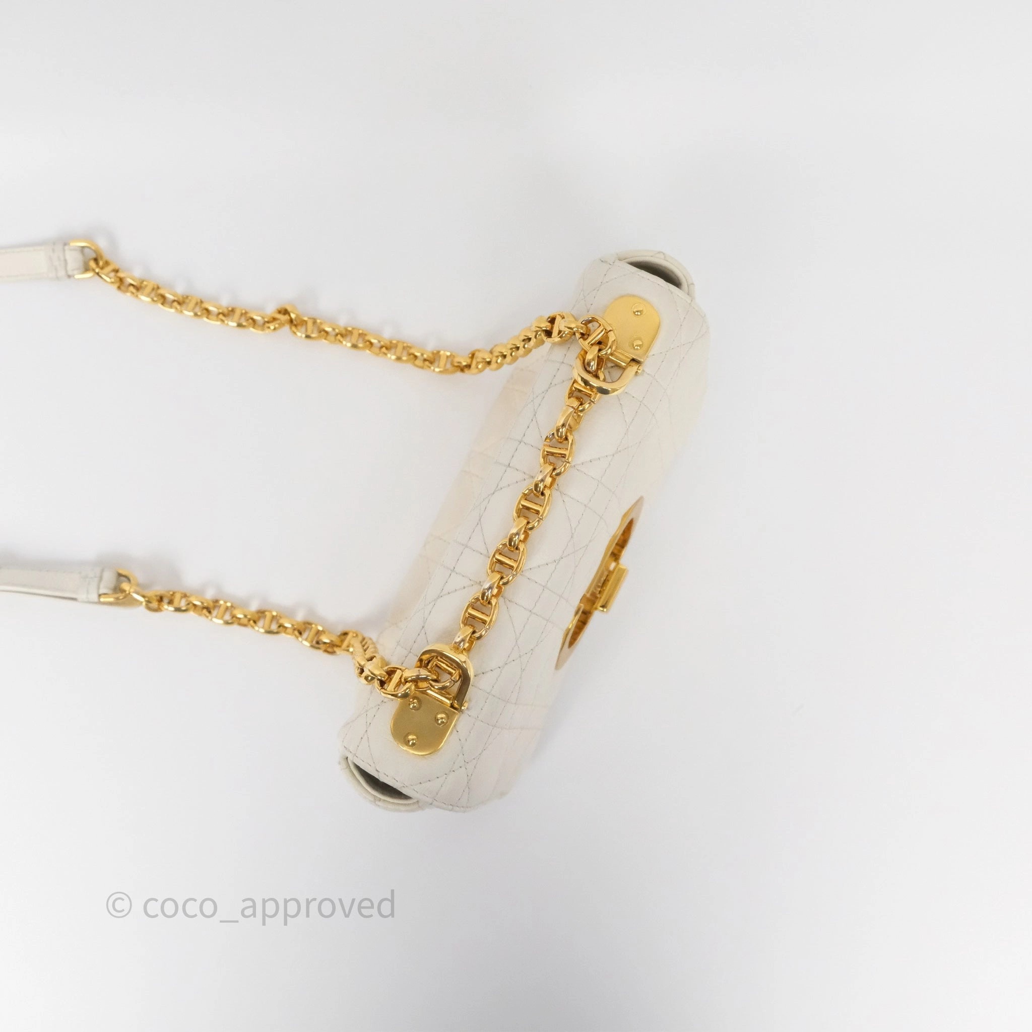 Dior Small Caro Bag Latte Supple Cannage Calfskin