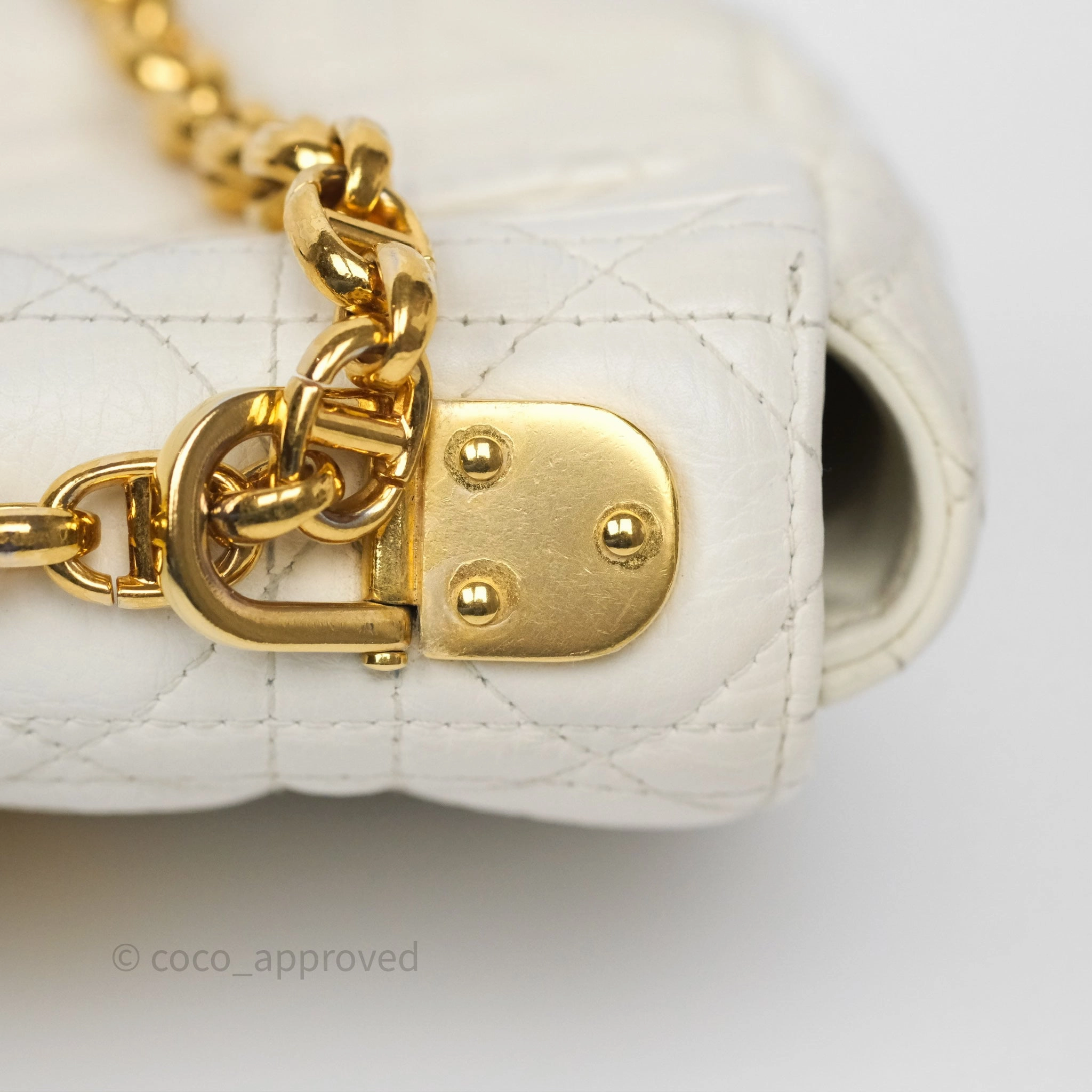 Dior Small Caro Bag Latte Supple Cannage Calfskin