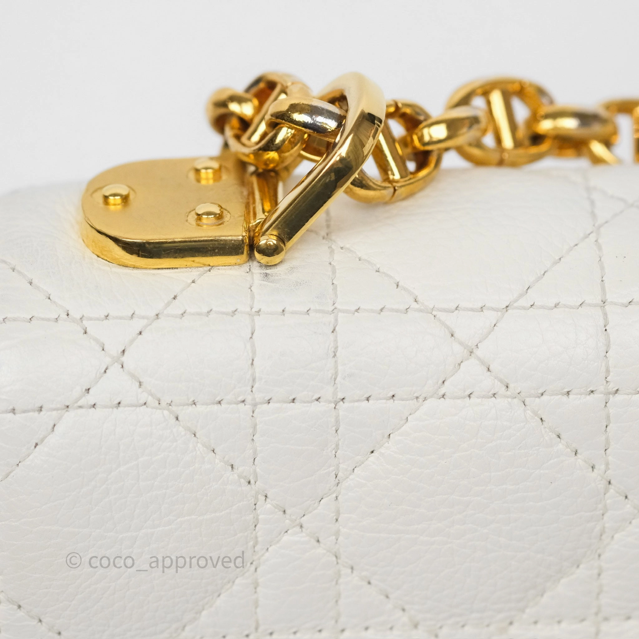 Dior Small Caro Bag Latte Supple Cannage Calfskin
