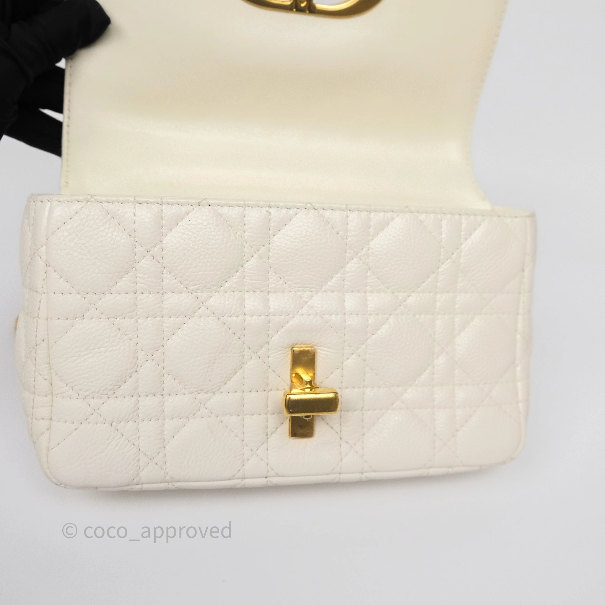 Dior Small Caro Bag Latte Supple Cannage Calfskin