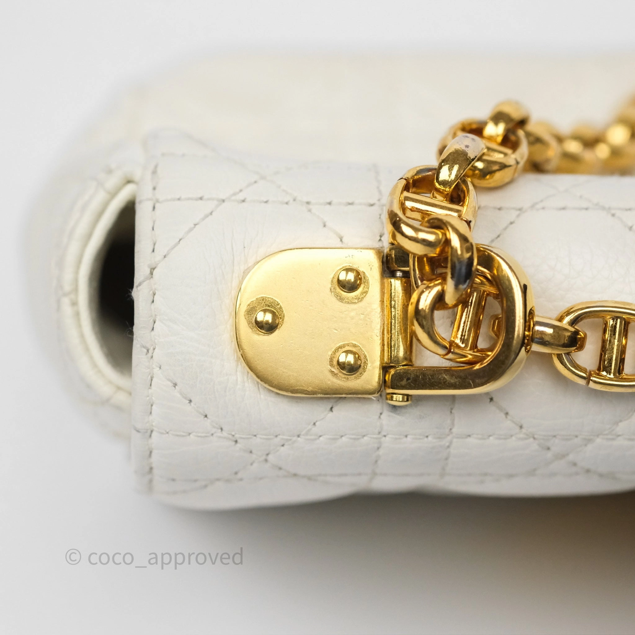 Dior Small Caro Bag Latte Supple Cannage Calfskin