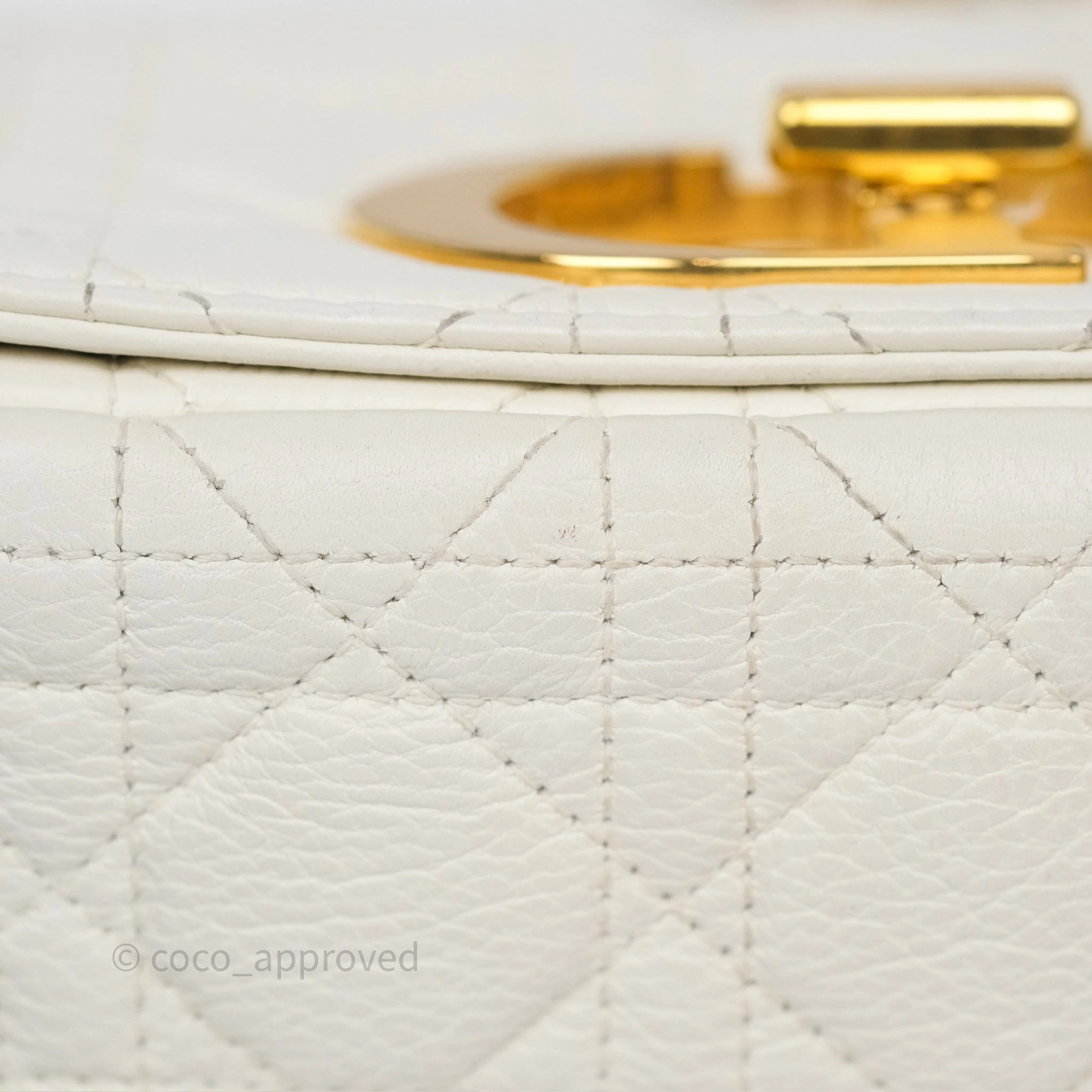 Dior Small Caro Bag Latte Supple Cannage Calfskin
