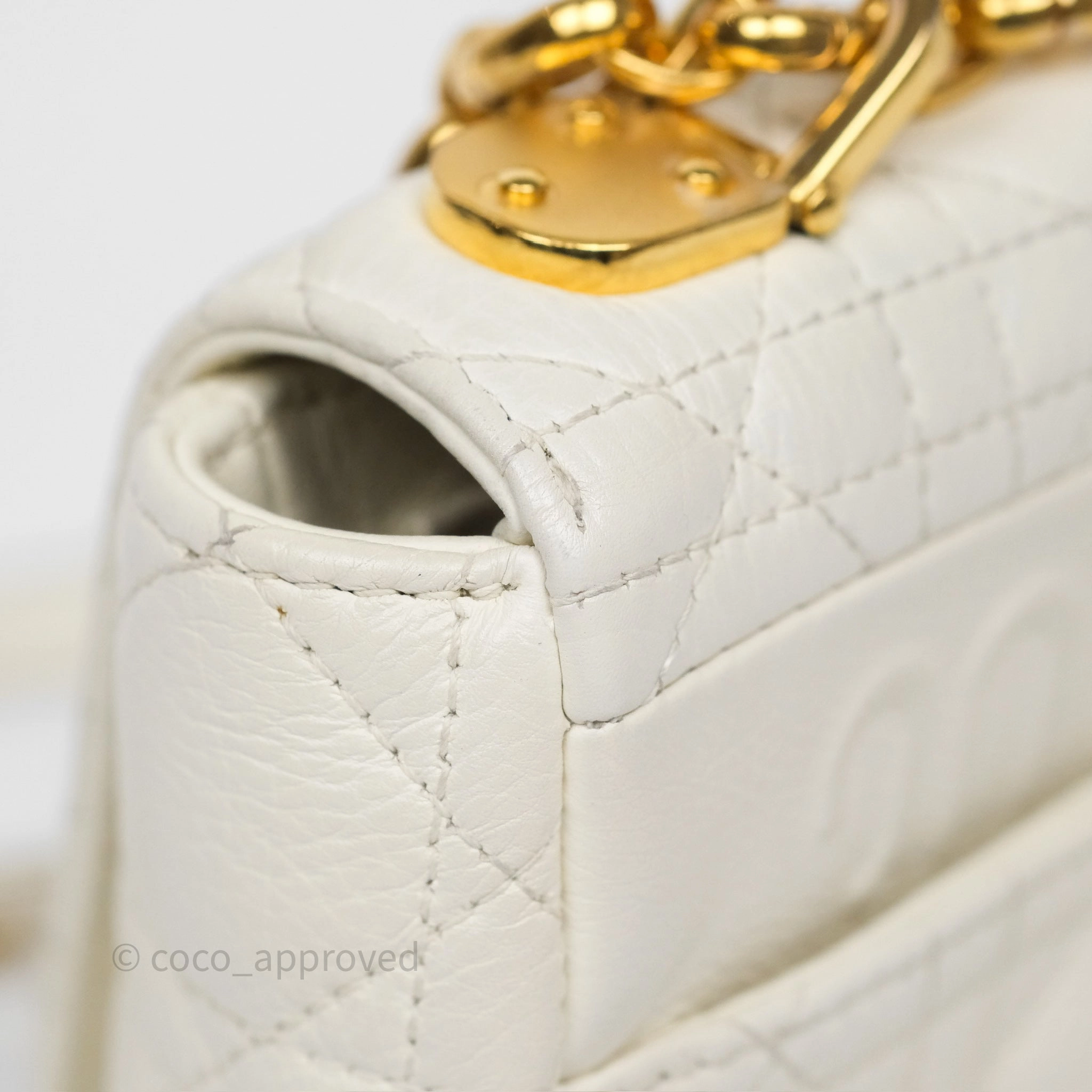 Dior Small Caro Bag Latte Supple Cannage Calfskin