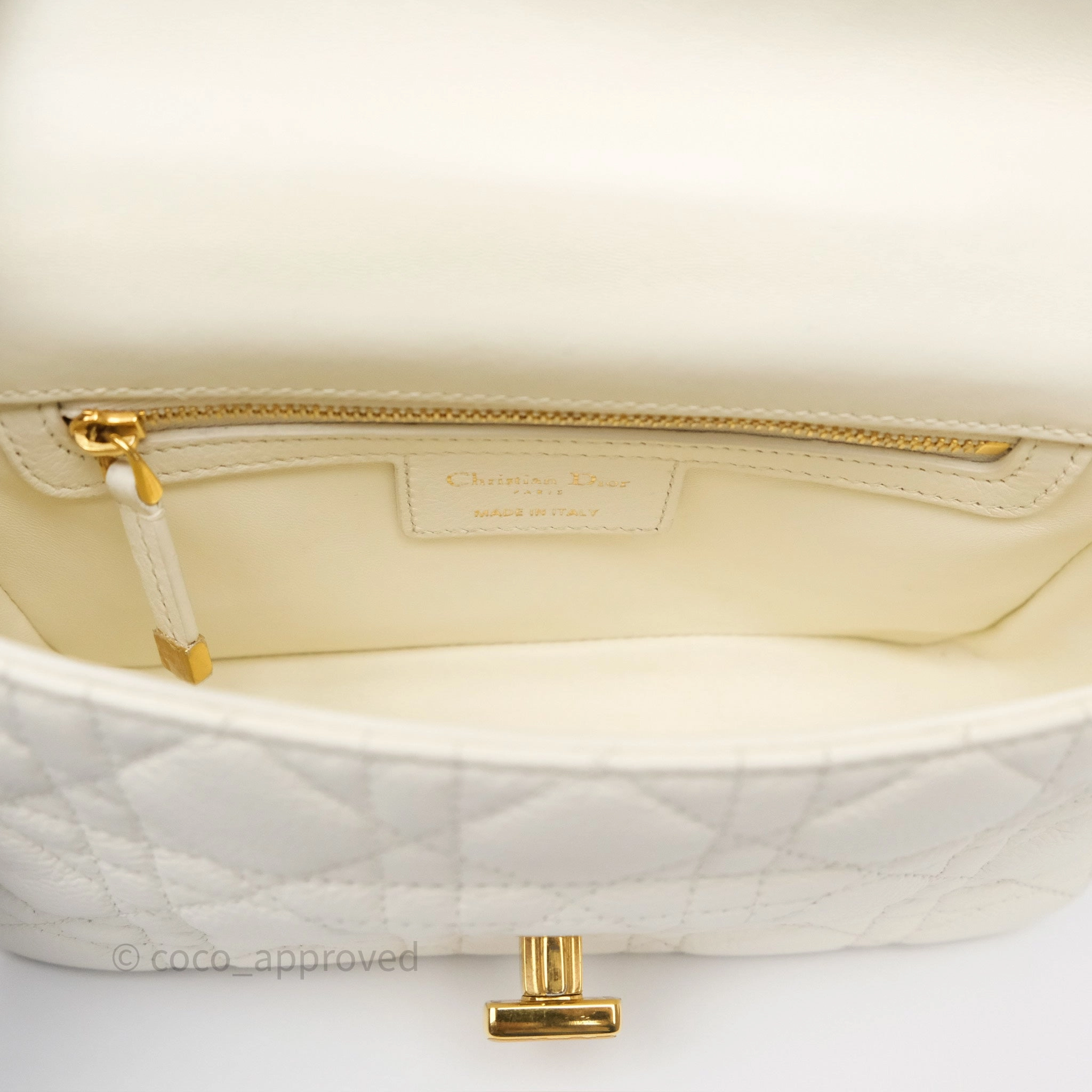 Dior Small Caro Bag Latte Supple Cannage Calfskin