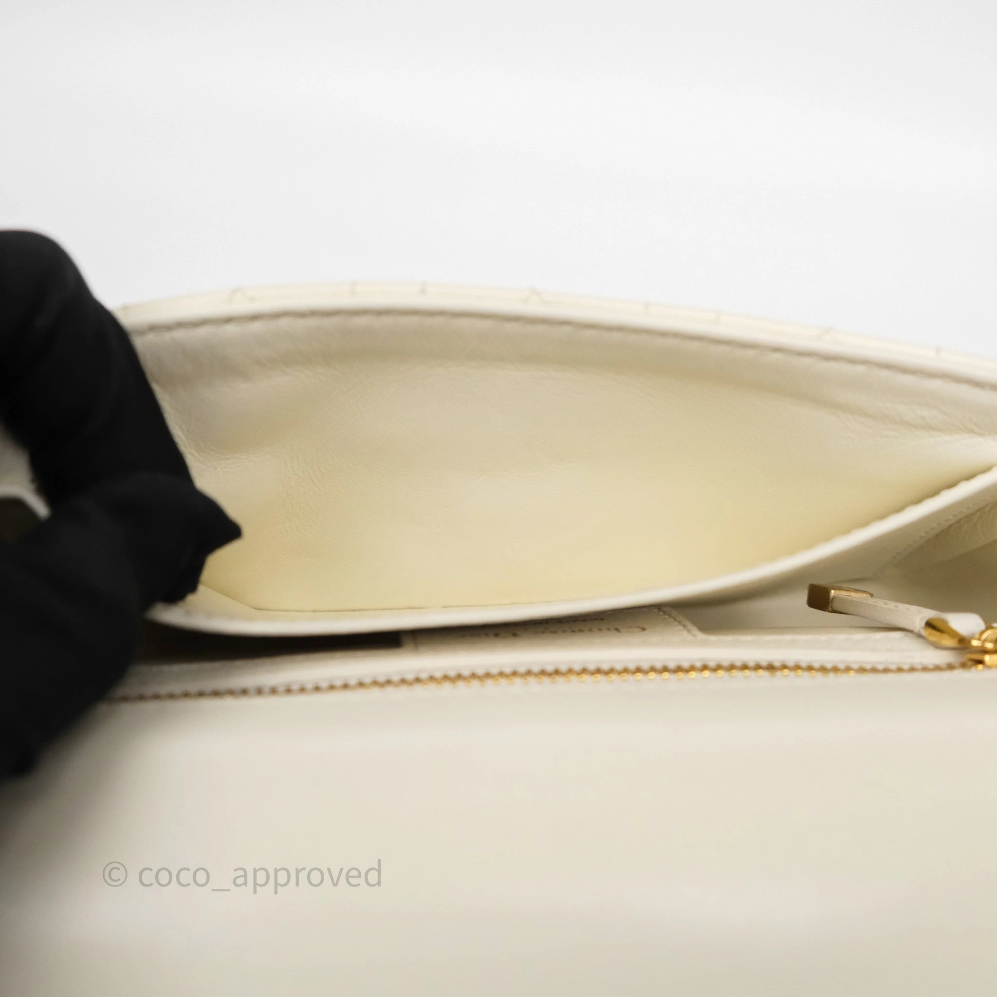 Dior Small Caro Bag Latte Supple Cannage Calfskin