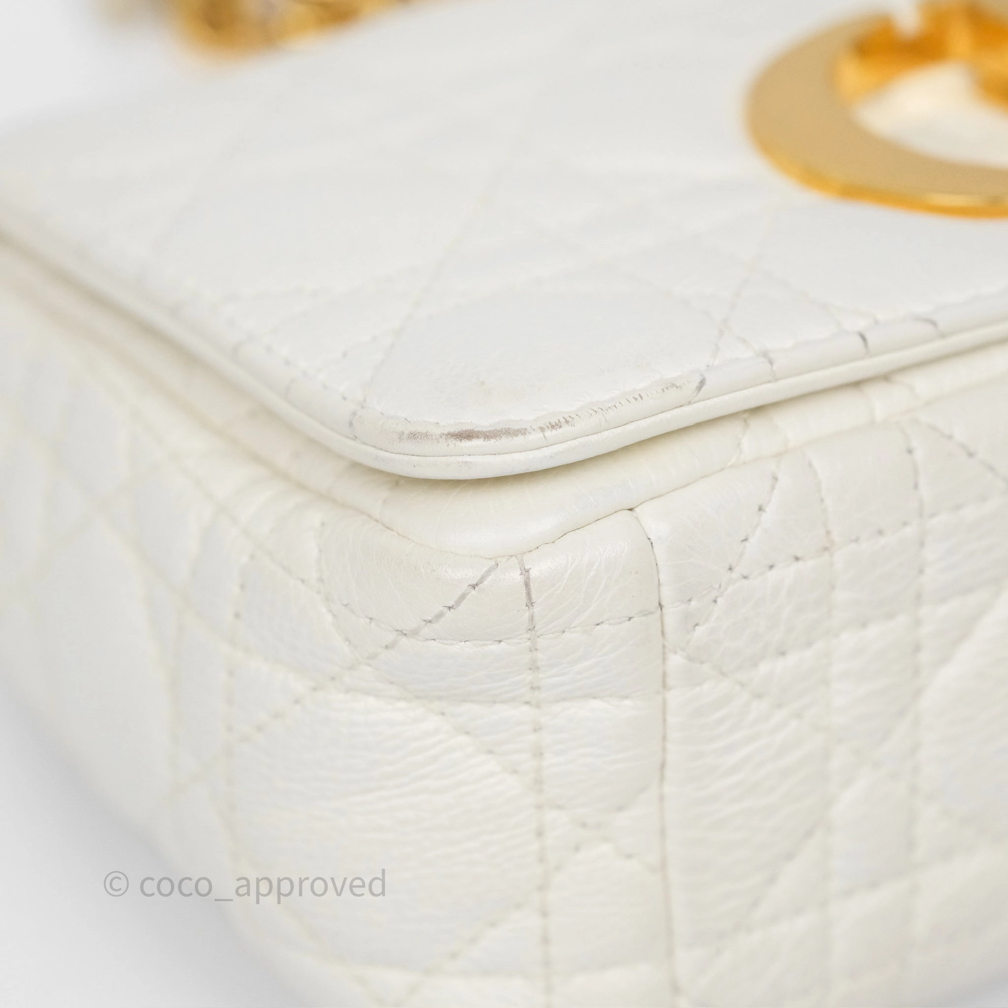 Dior Small Caro Bag Latte Supple Cannage Calfskin