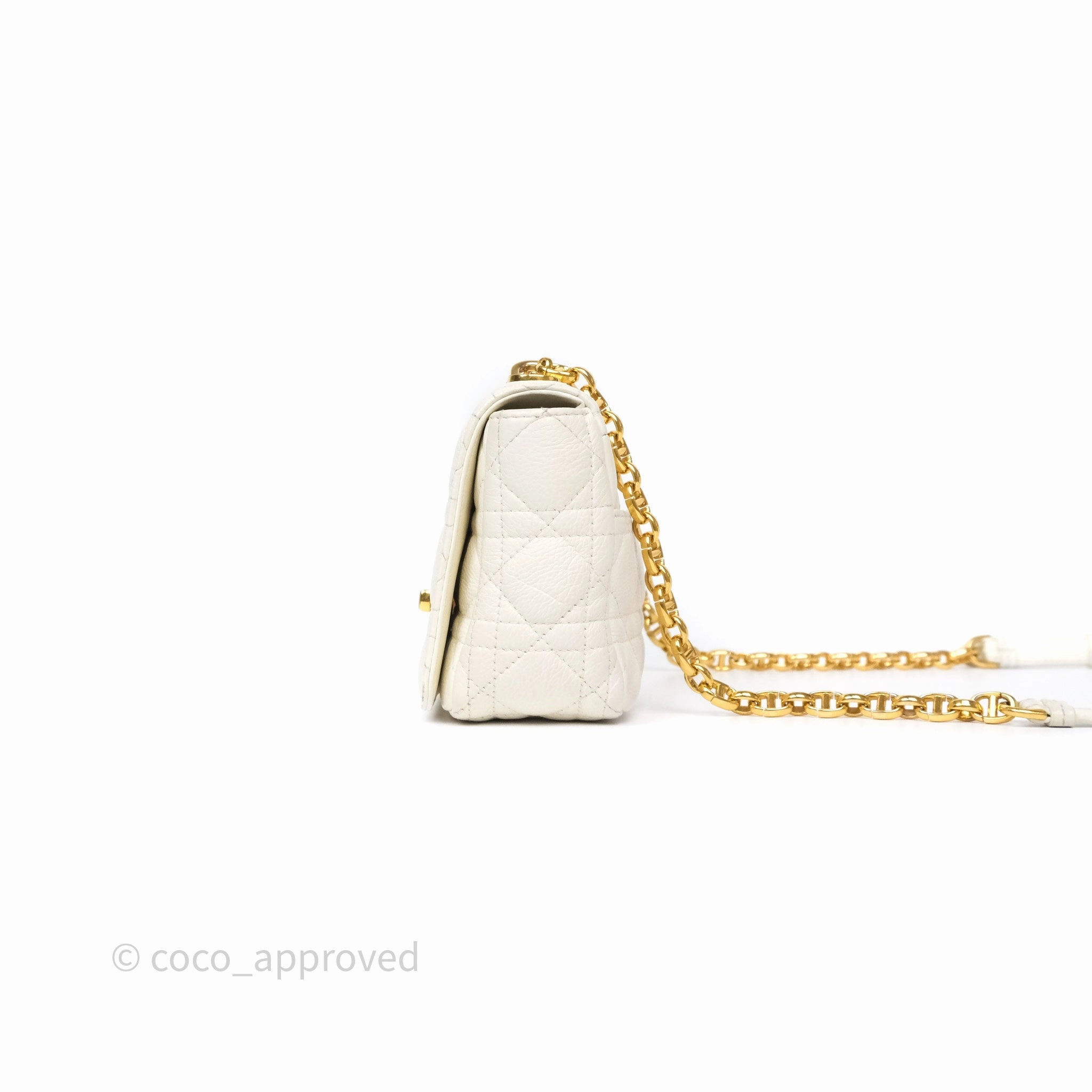 Dior Small Caro Bag Latte Supple Cannage Calfskin