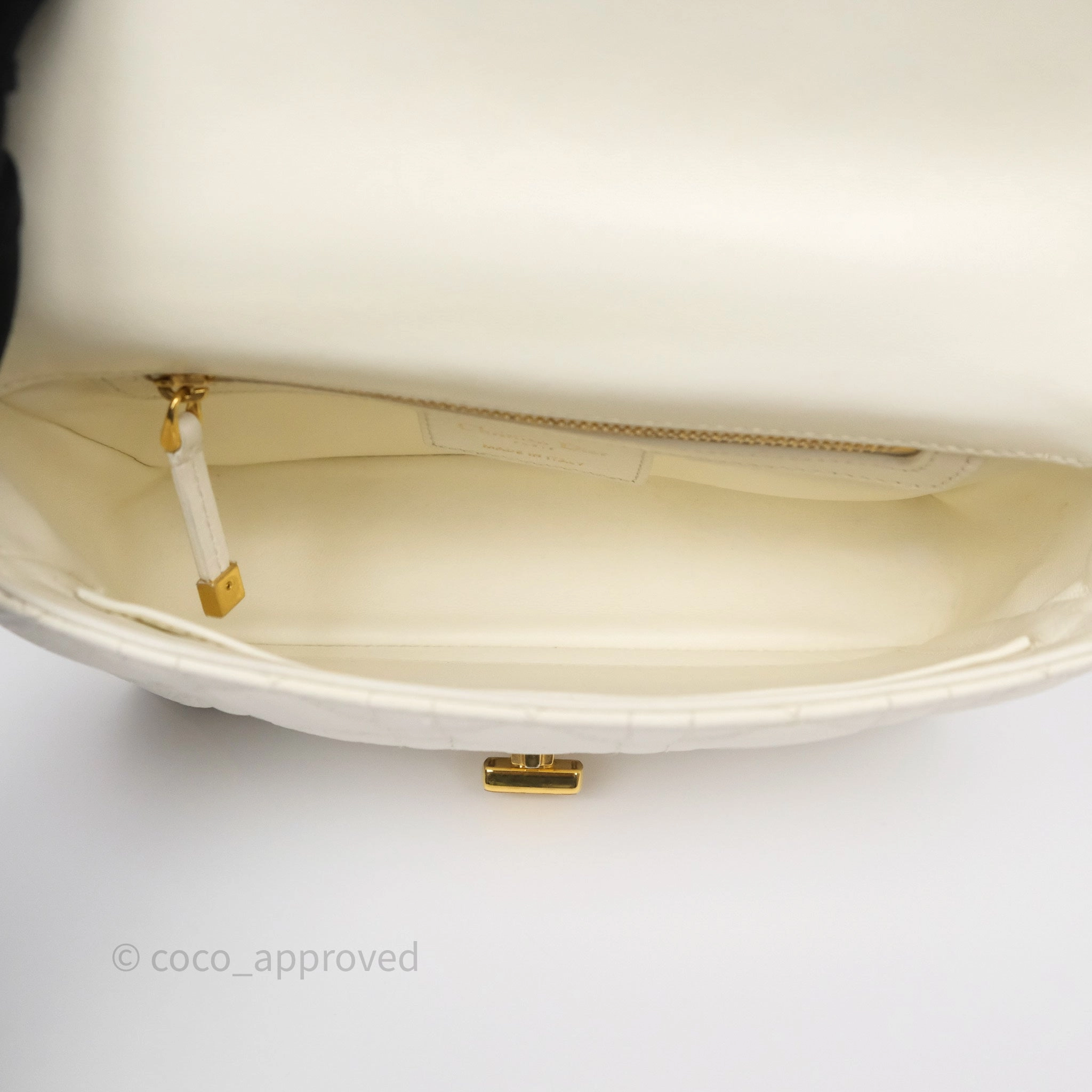 Dior Small Caro Bag Latte Supple Cannage Calfskin