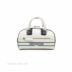 Dior Small Dior Vibe Zip Bowling Bag White Navy
