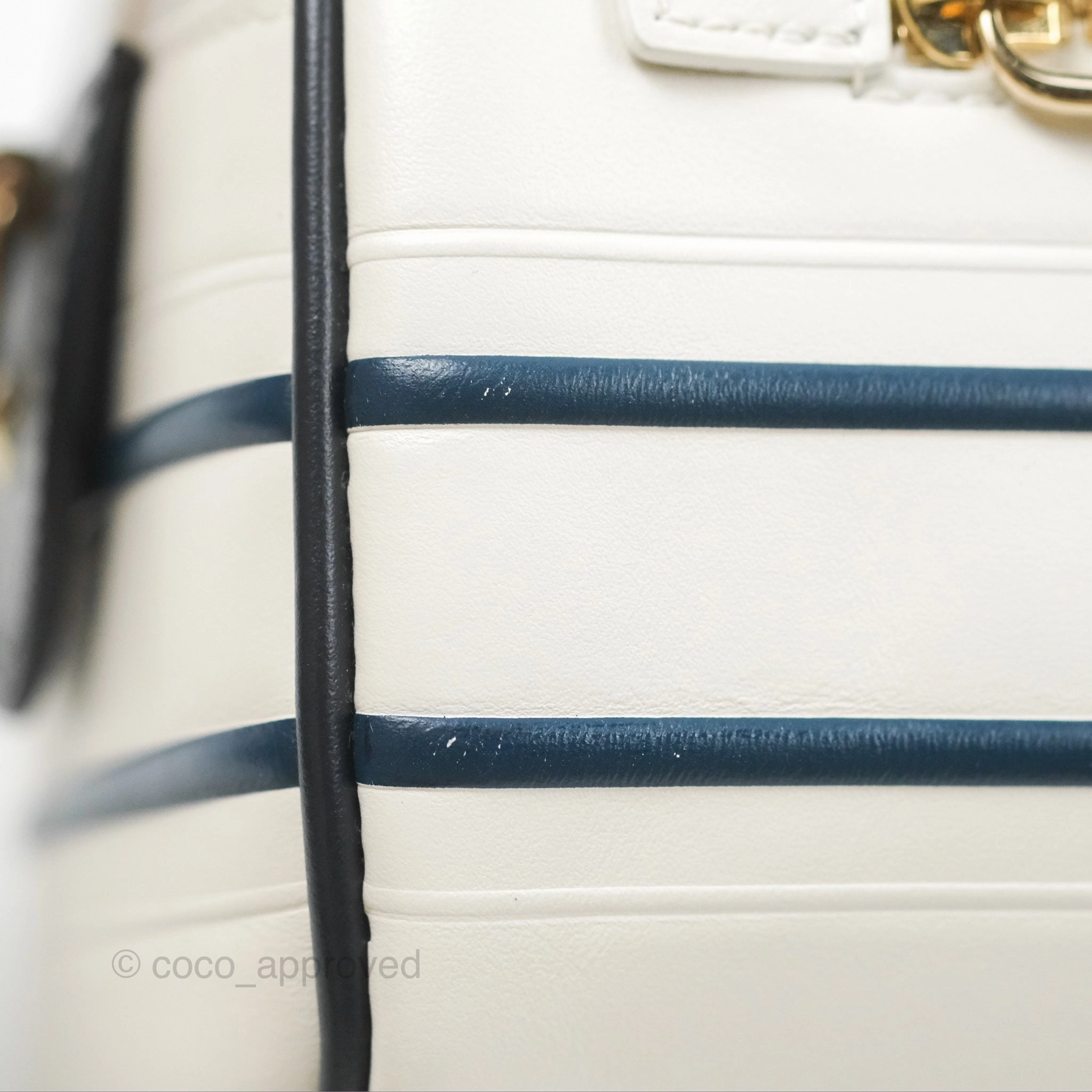 Dior Small Dior Vibe Zip Bowling Bag White Navy