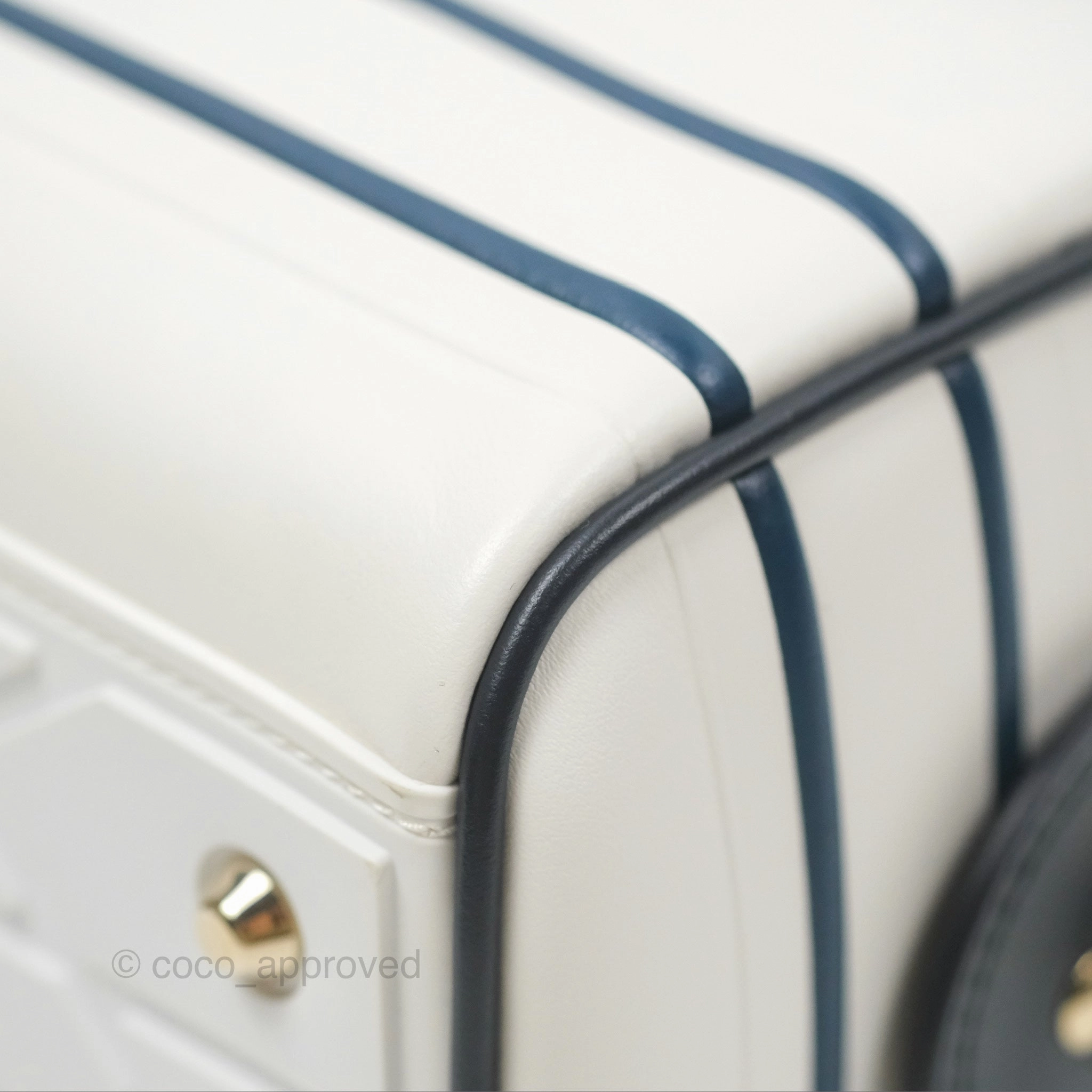 Dior Small Dior Vibe Zip Bowling Bag White Navy