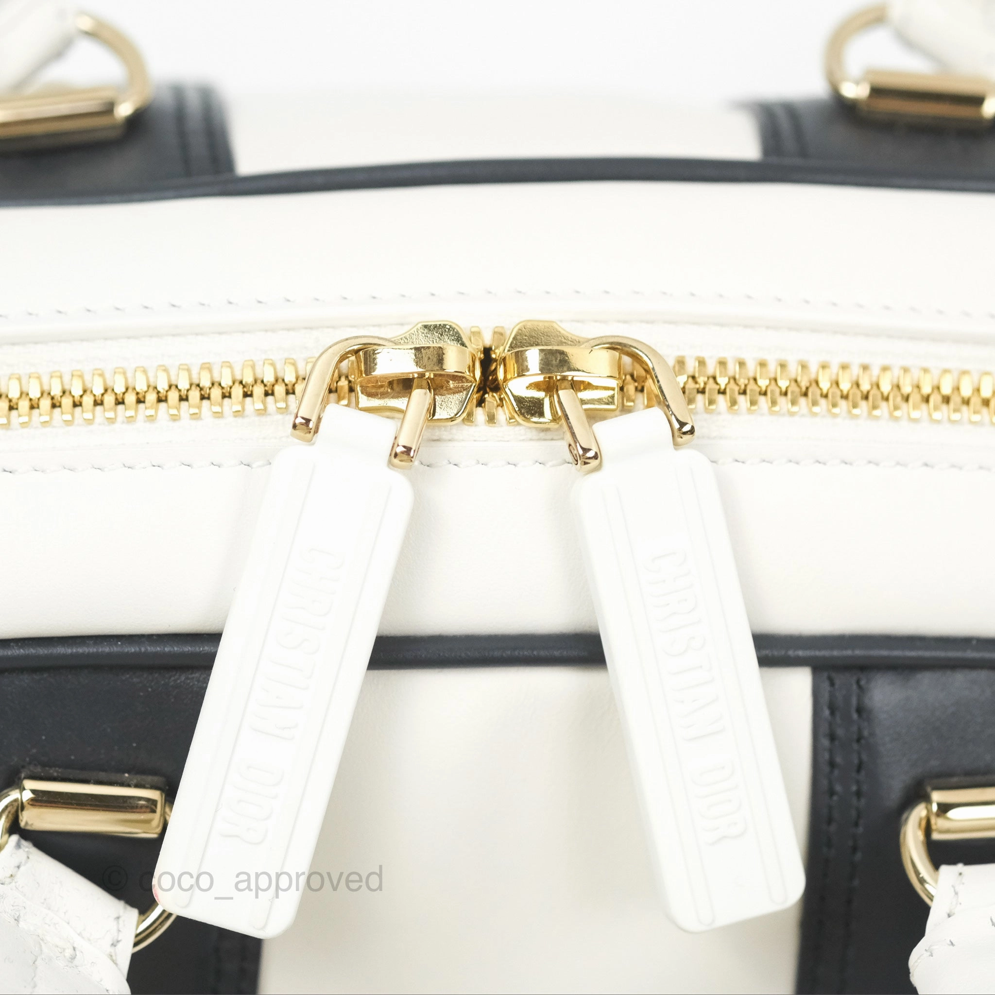Dior Small Dior Vibe Zip Bowling Bag White Navy