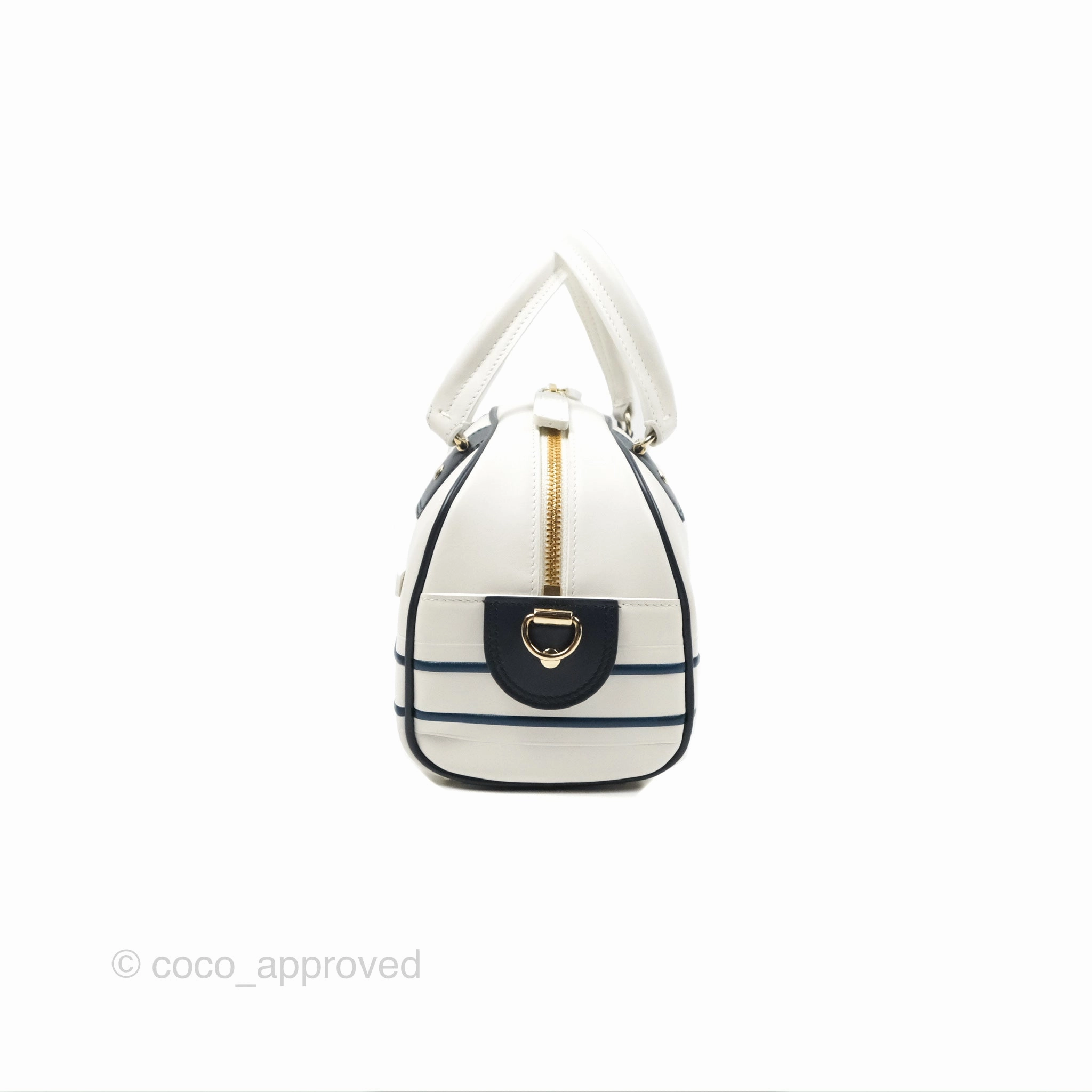 Dior Small Dior Vibe Zip Bowling Bag White Navy