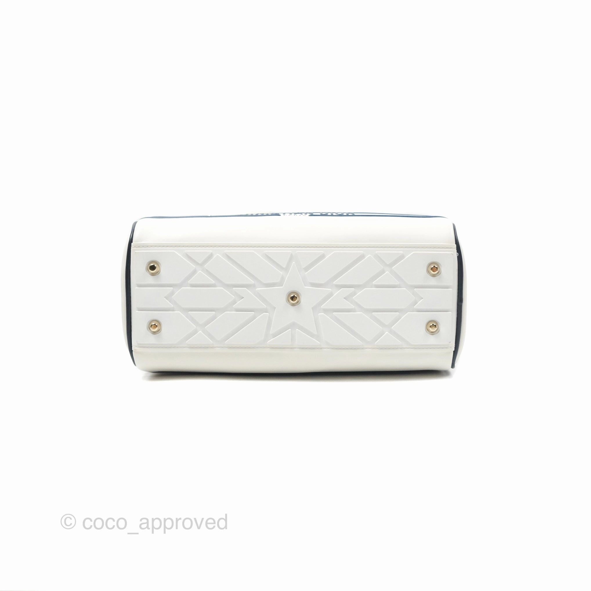 Dior Small Dior Vibe Zip Bowling Bag White Navy