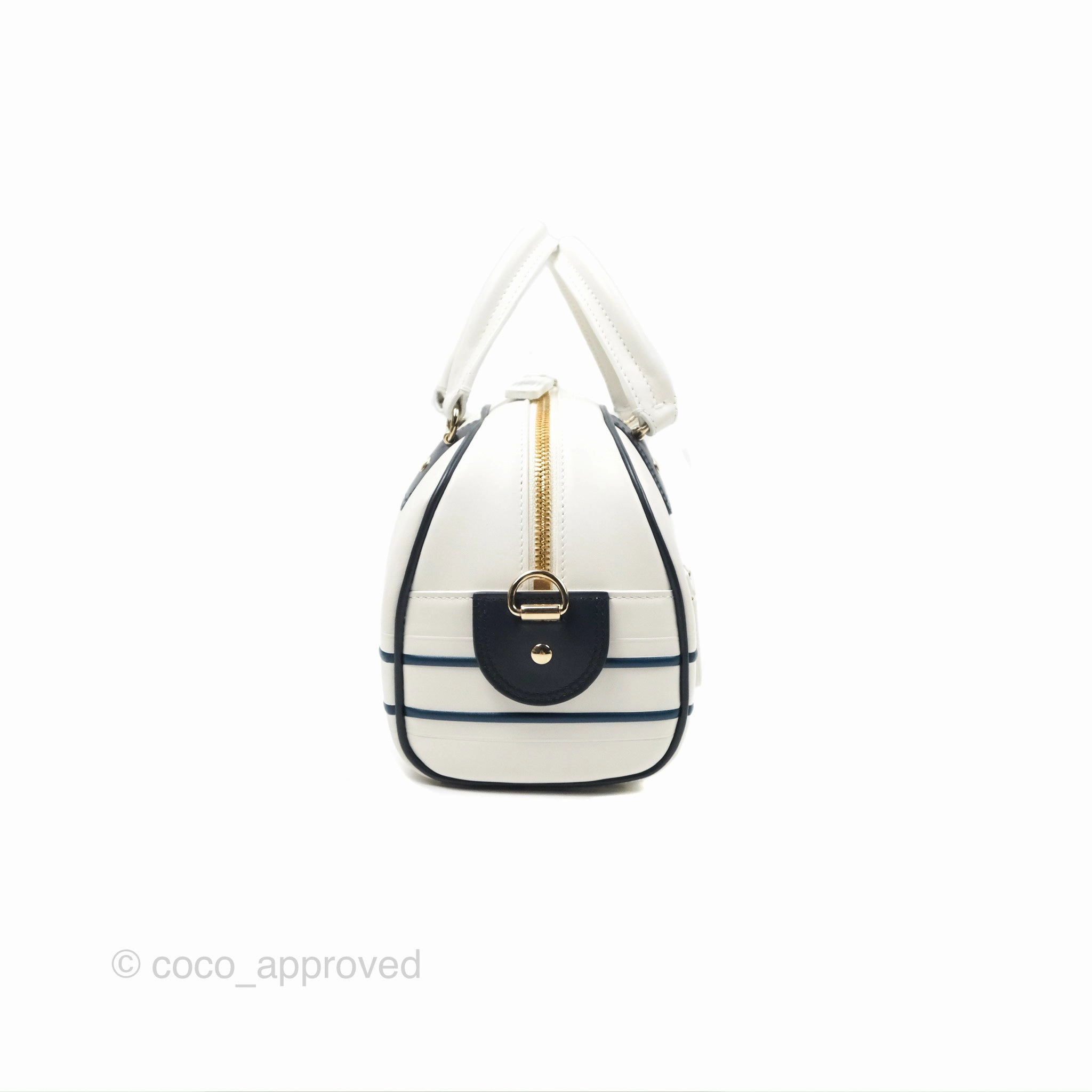 Dior Small Dior Vibe Zip Bowling Bag White Navy