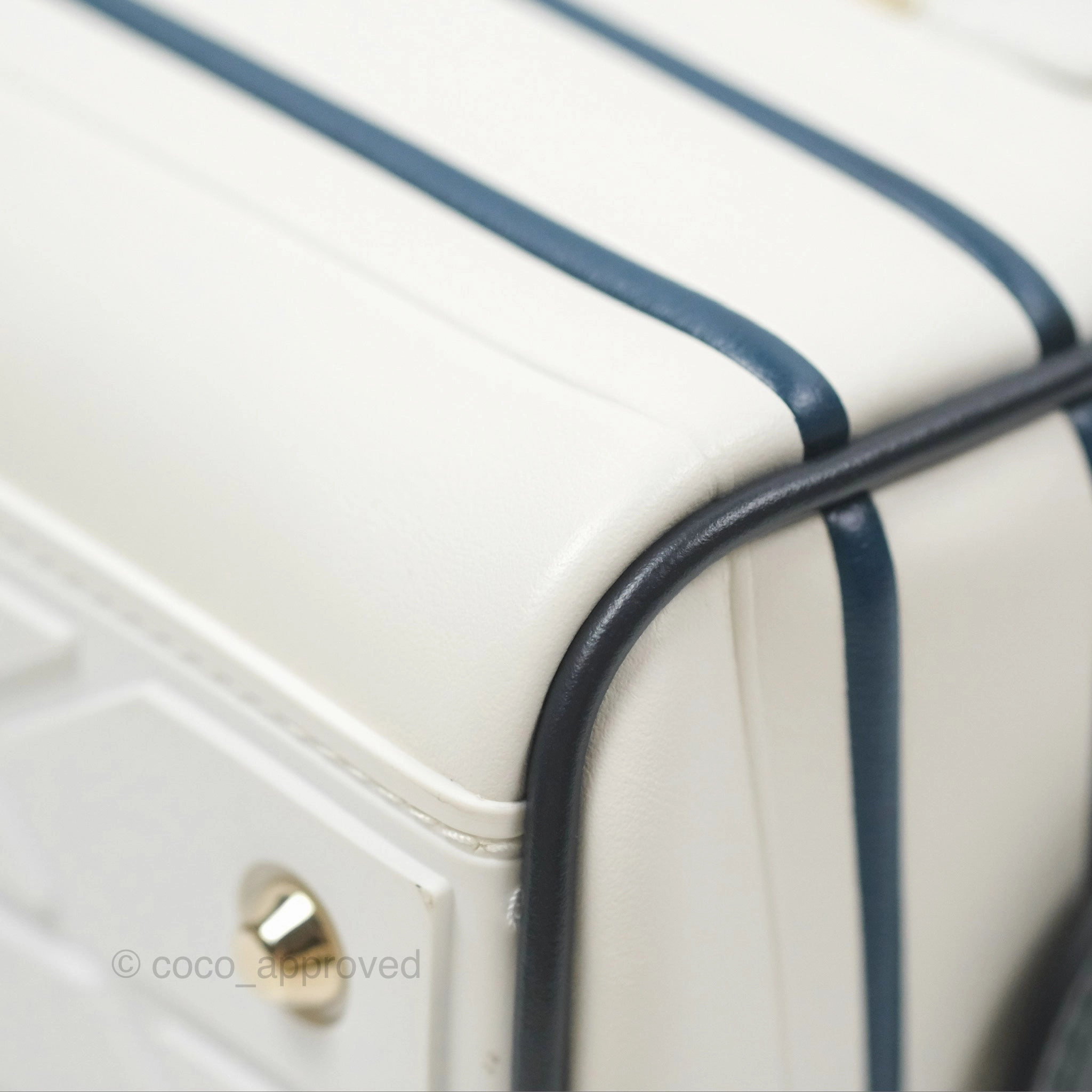 Dior Small Dior Vibe Zip Bowling Bag White Navy