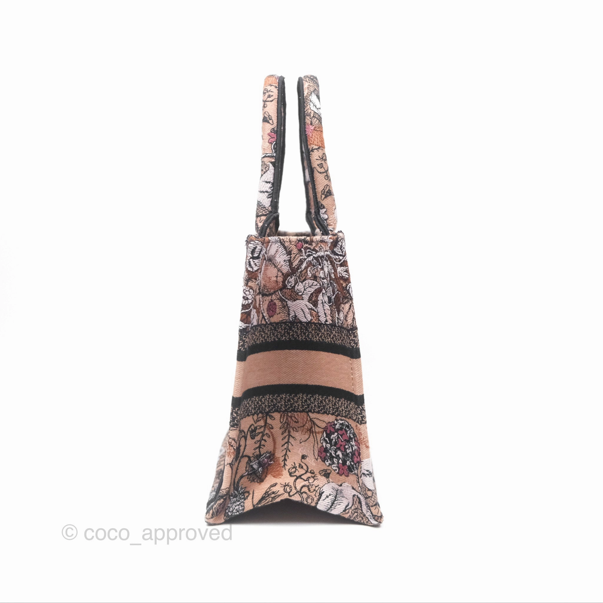 Dior Small Jardin Magique Book Tote Embroidered Power Pink Canvas