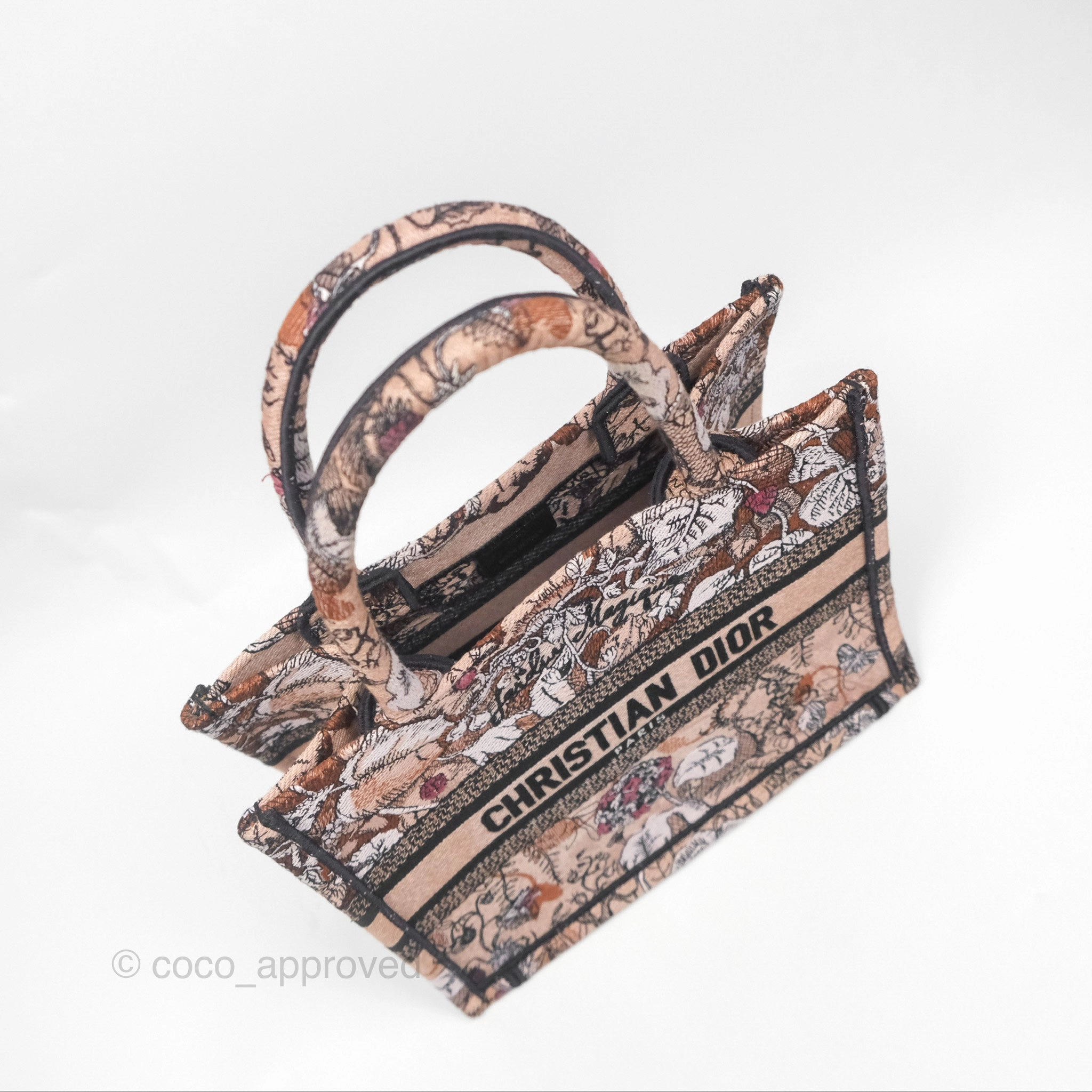 Dior Small Jardin Magique Book Tote Embroidered Power Pink Canvas