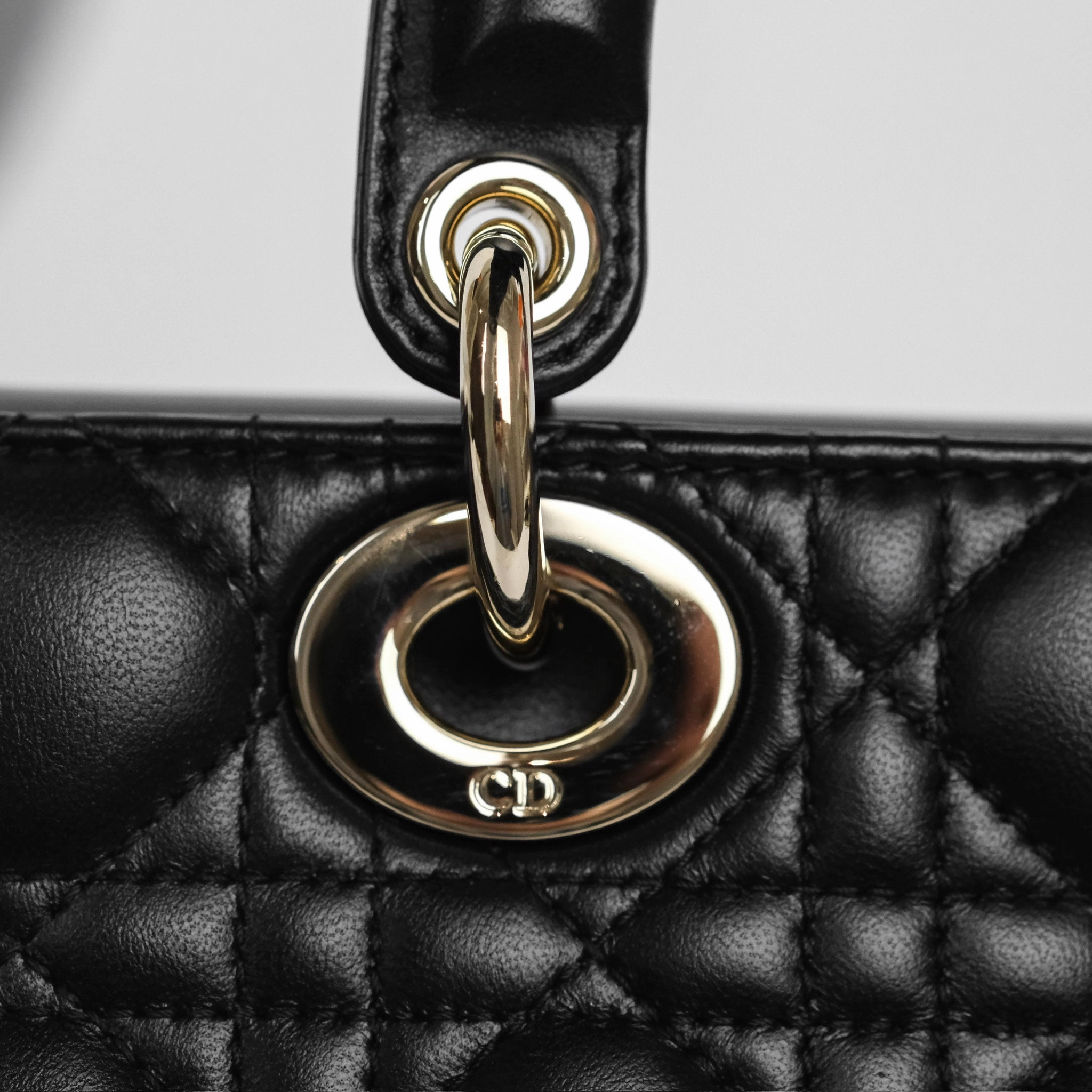 Dior Small Lady D-Joy Bag Black Lambskin Cannage Gold Hardware