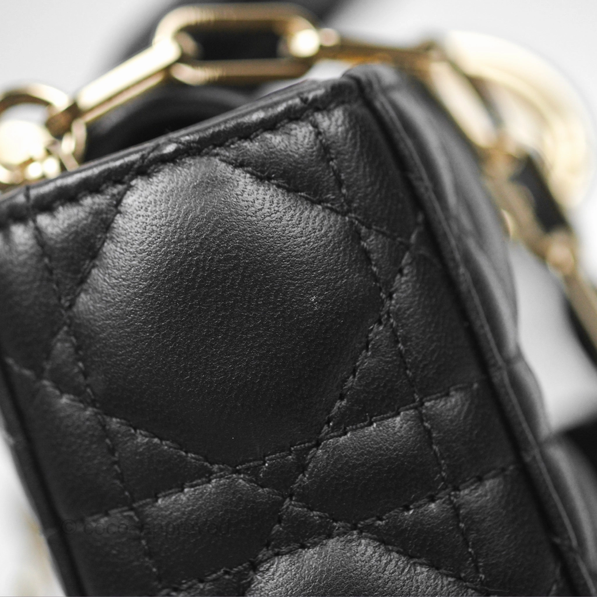 Dior Small Lady D-Joy Bag Black Lambskin Cannage Gold Hardware