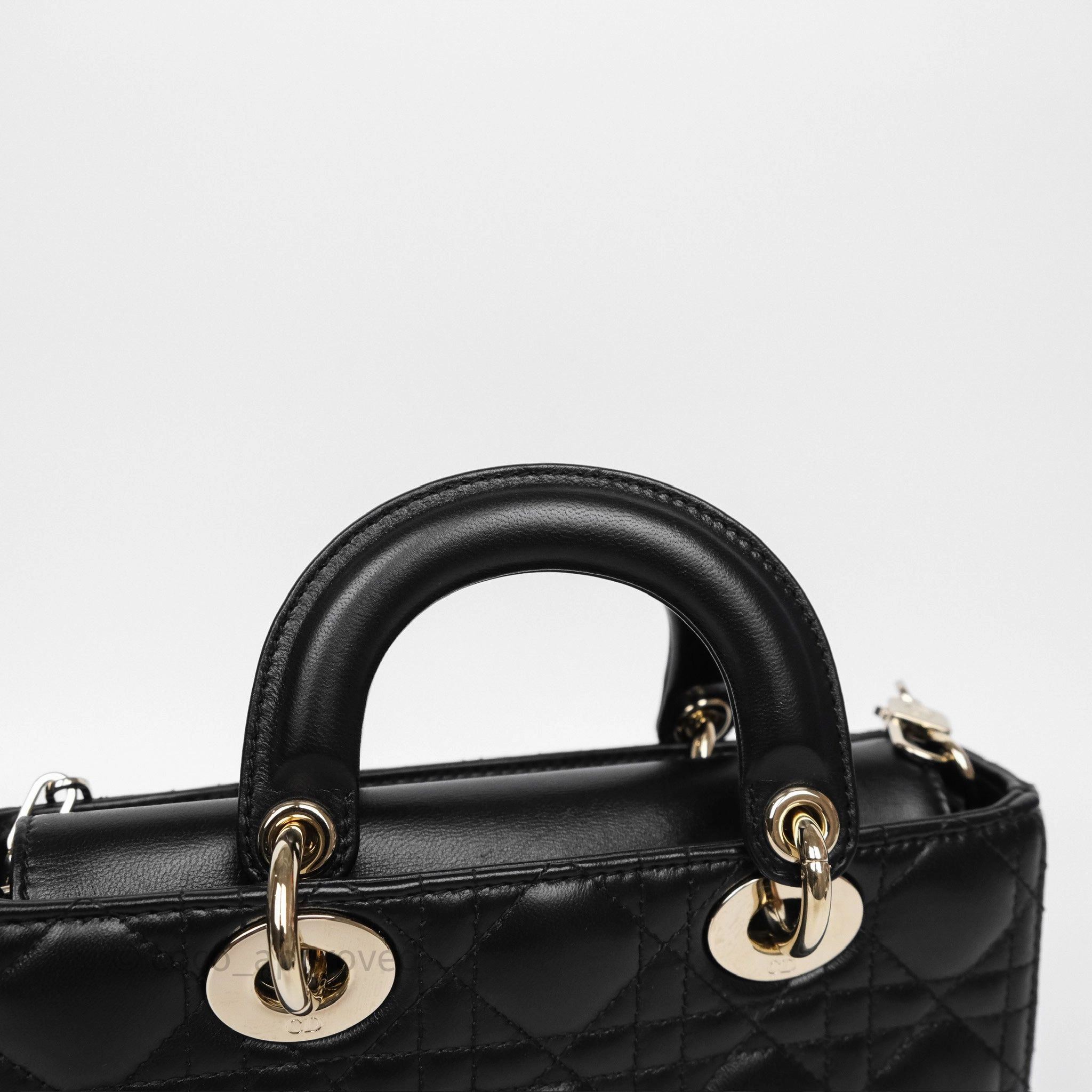 Dior Small Lady D-Joy Bag Black Lambskin Cannage Gold Hardware