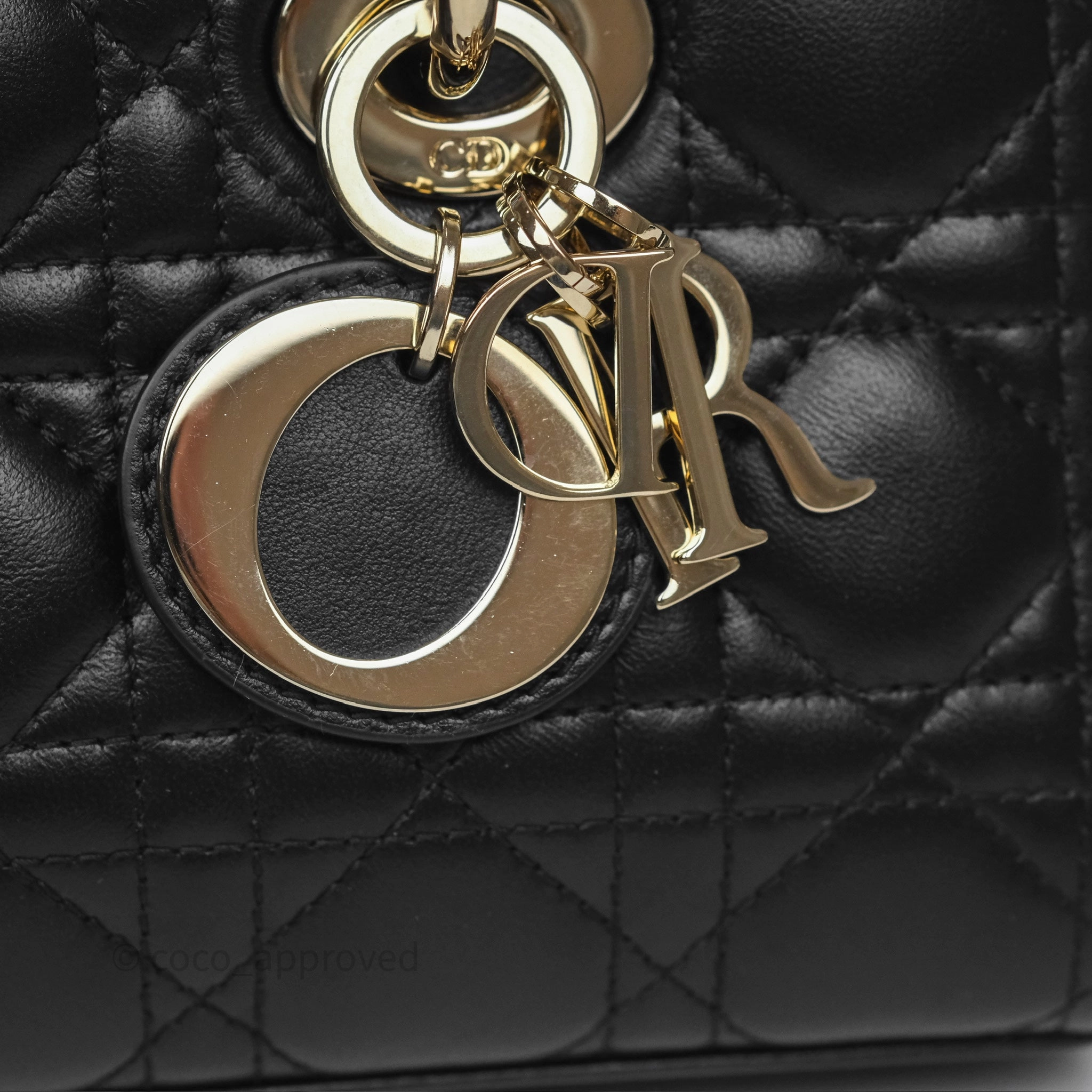 Dior Small Lady D-Joy Bag Black Lambskin Cannage Gold Hardware