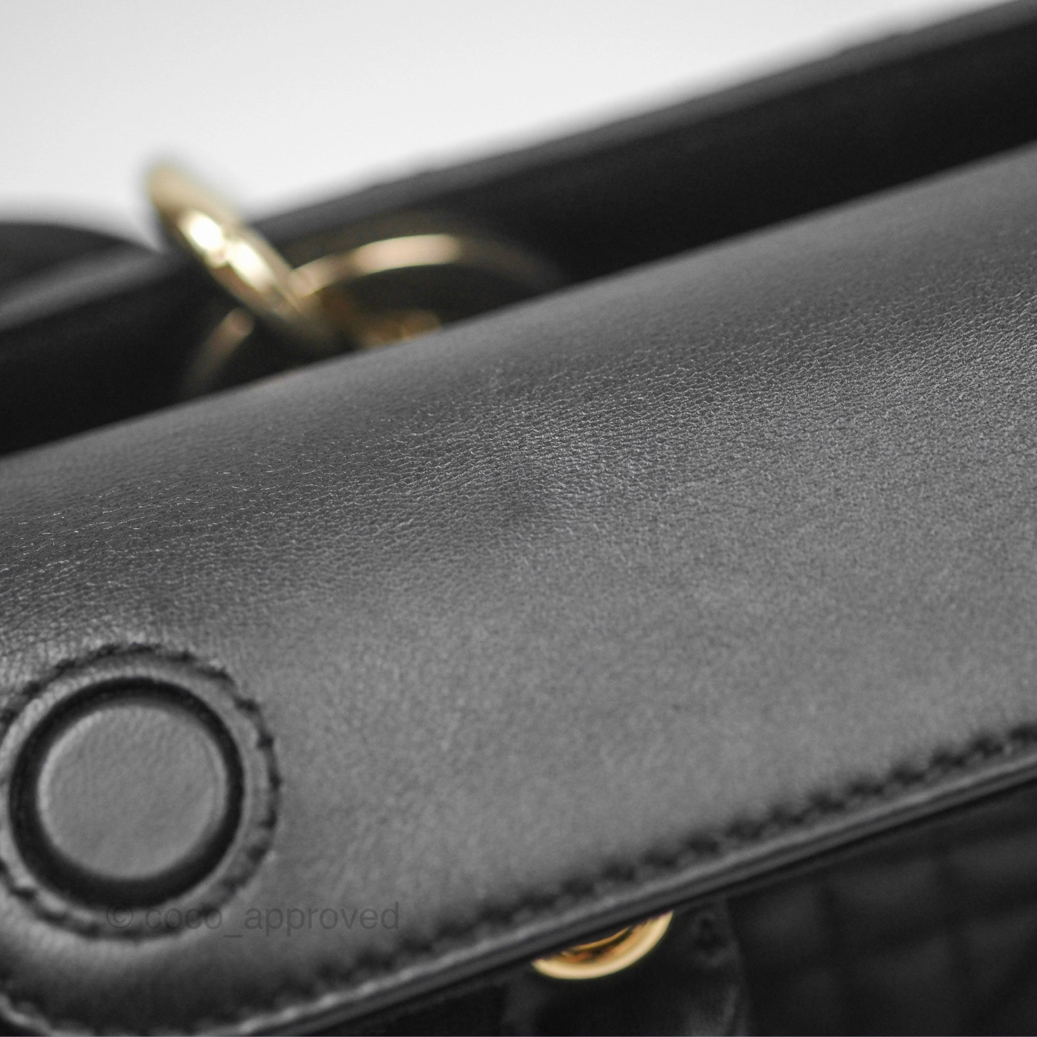 Dior Small Lady D-Joy Bag Black Lambskin Cannage Gold Hardware