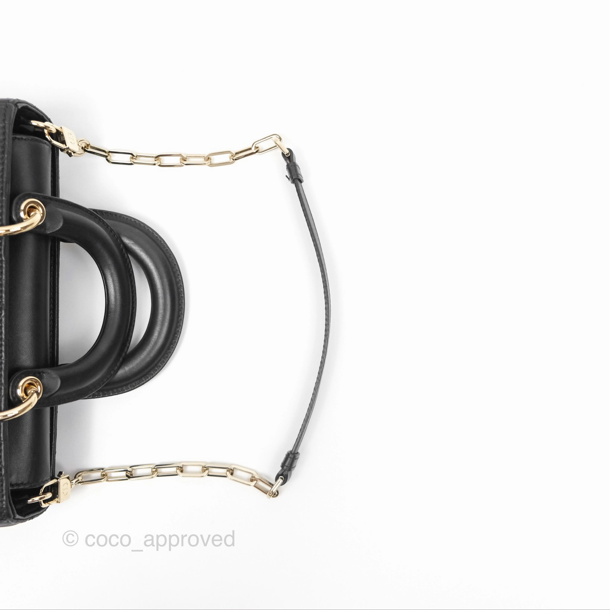 Dior Small Lady D-Joy Bag Black Lambskin Cannage Gold Hardware