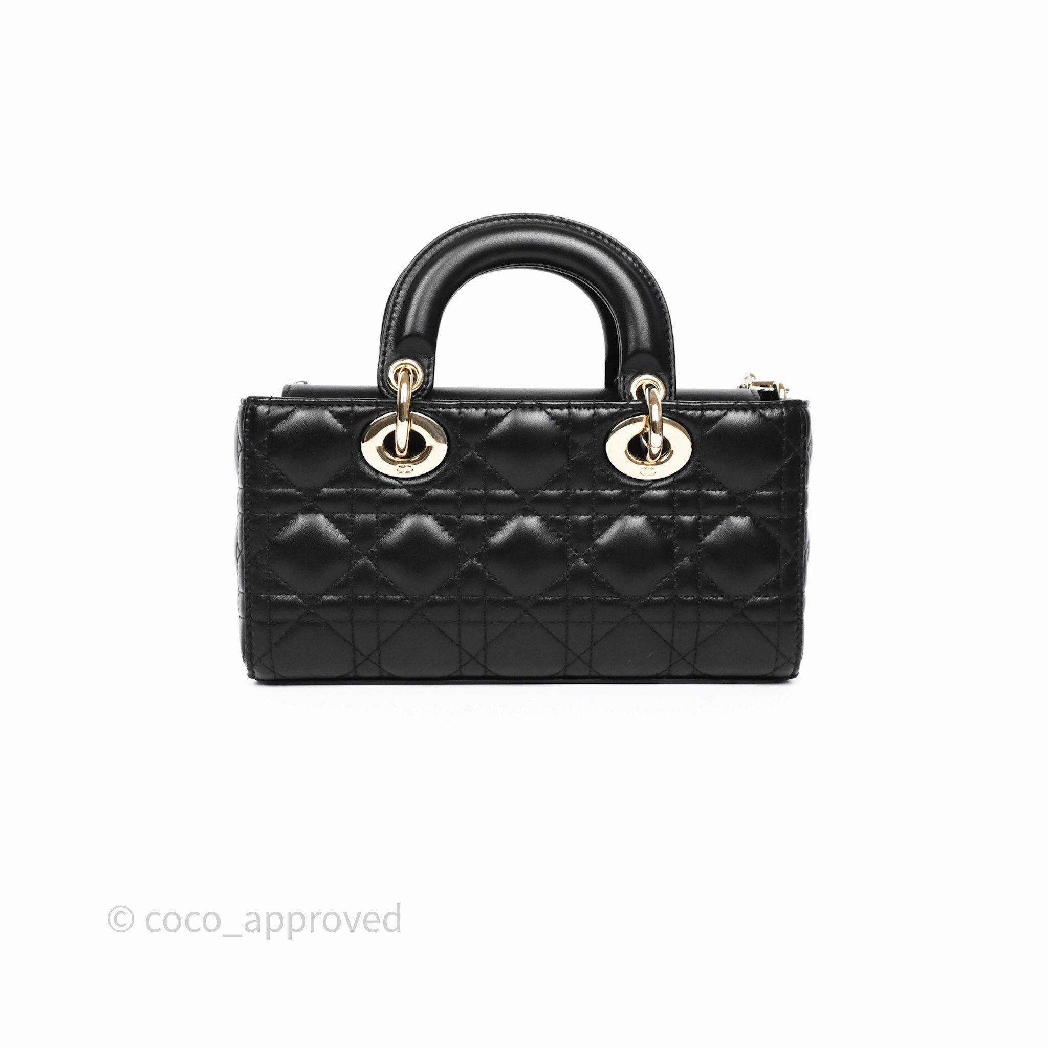 Dior Small Lady D-Joy Bag Black Lambskin Cannage Gold Hardware