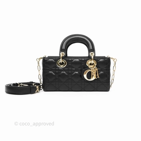 Dior Small Lady D-Joy Bag Black Lambskin Cannage Gold Hardware
