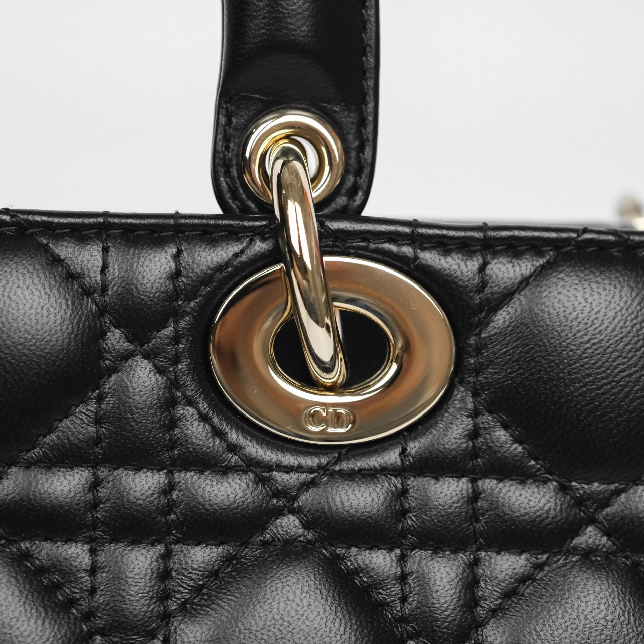 Dior Small Lady D-Joy Bag Black Lambskin Cannage Gold Hardware